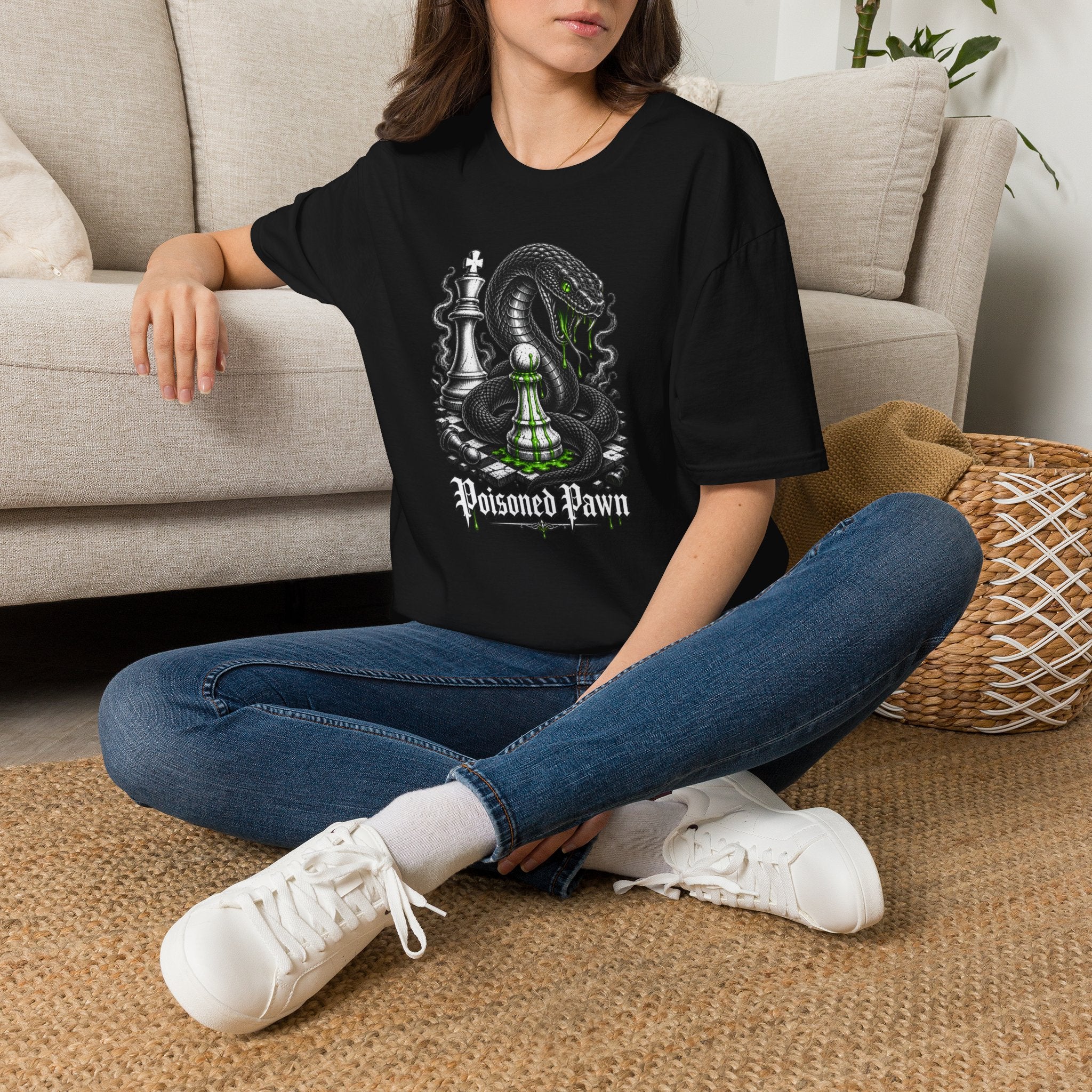 Snake Chess T-Shirt — Green Venom Chess Piece Graphic Tee