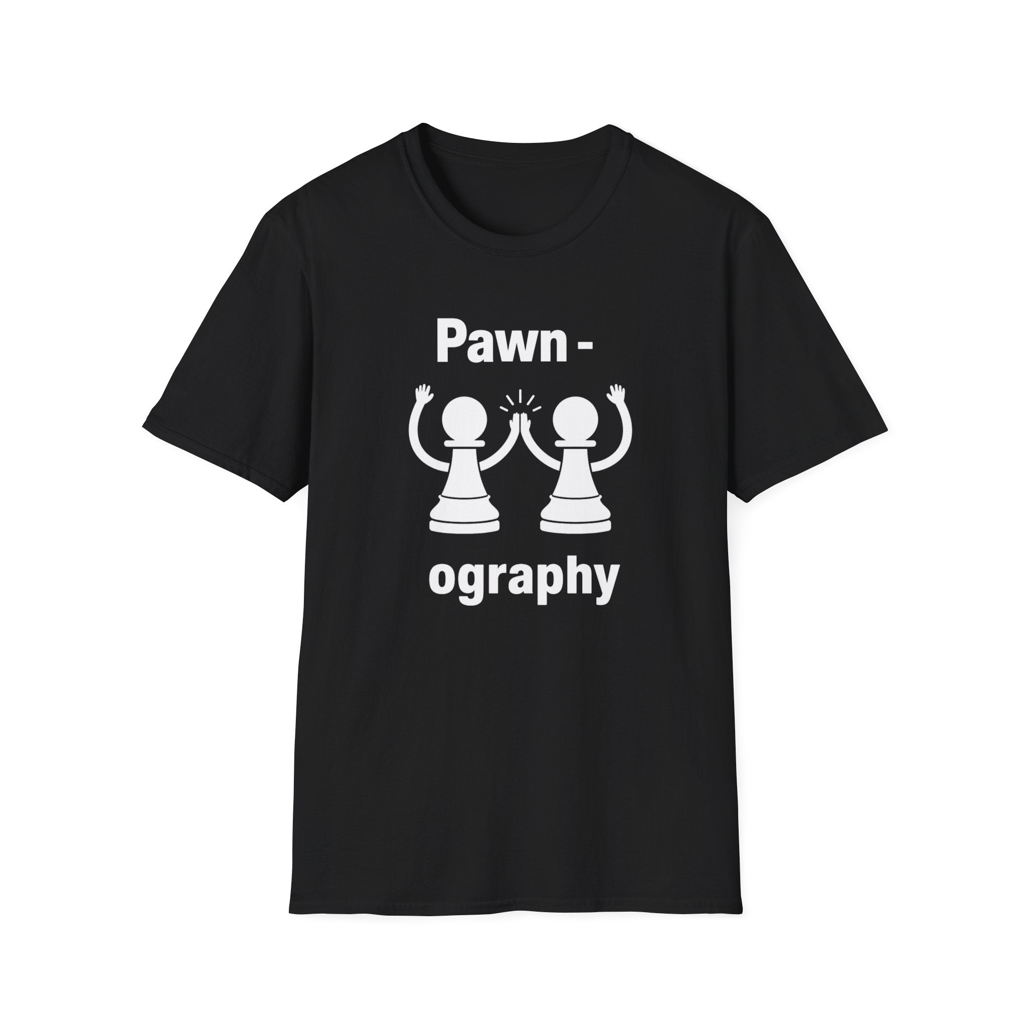 Pawn-ography Chess T-Shirt — Funny Pawn High-Five Tee for Chess Players & Gifts