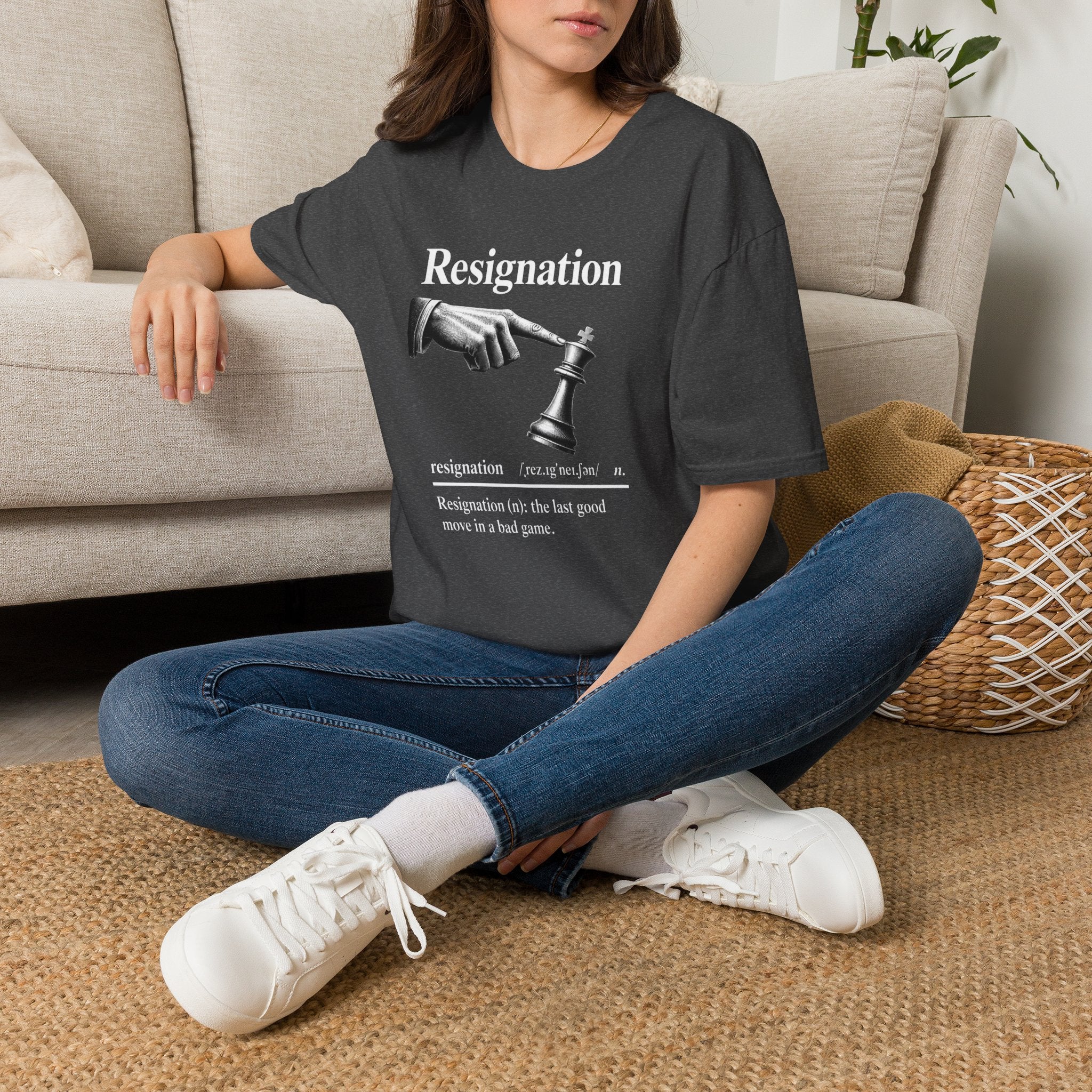 Resignation Chess Tee — 'Resignation' Graphic T‑Shirt with Chess King Surrender Design