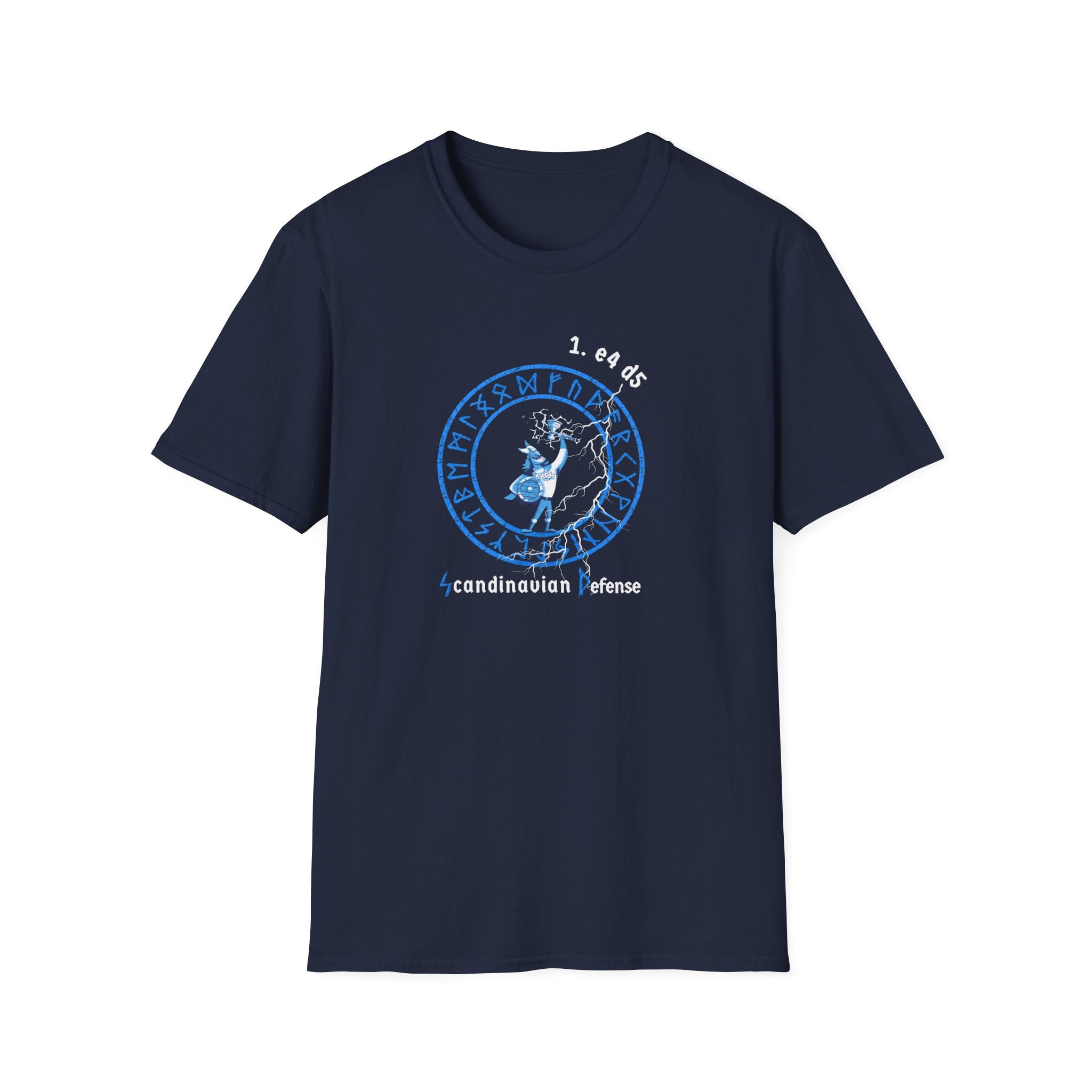 Viking Rune Shield T‑Shirt — 'I. ends' Lightning Defense Design