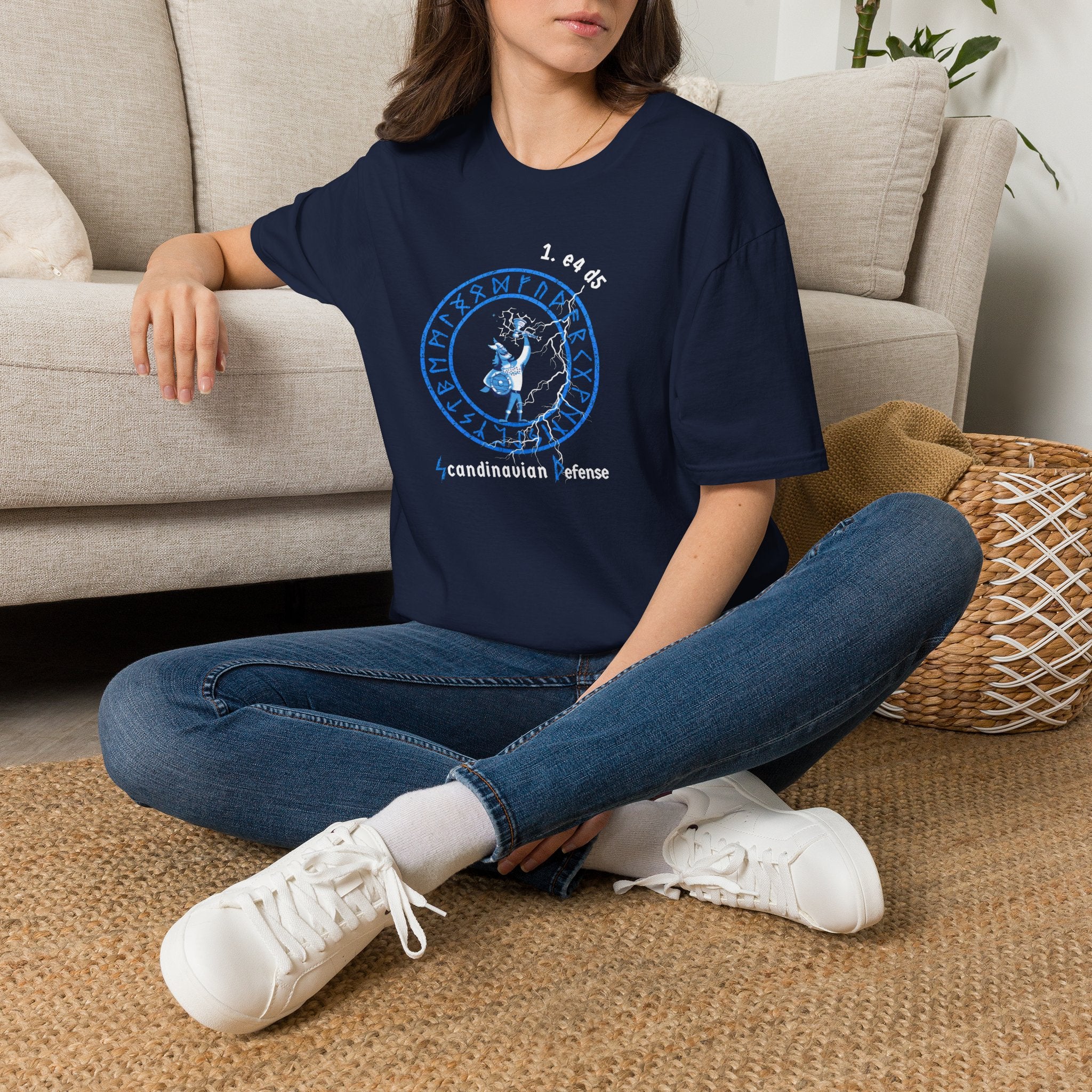Viking Rune Shield T‑Shirt — 'I. ends' Lightning Defense Design