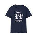Pawn-ography Chess T-Shirt — Funny Pawn High-Five Tee for Chess Players & Gifts