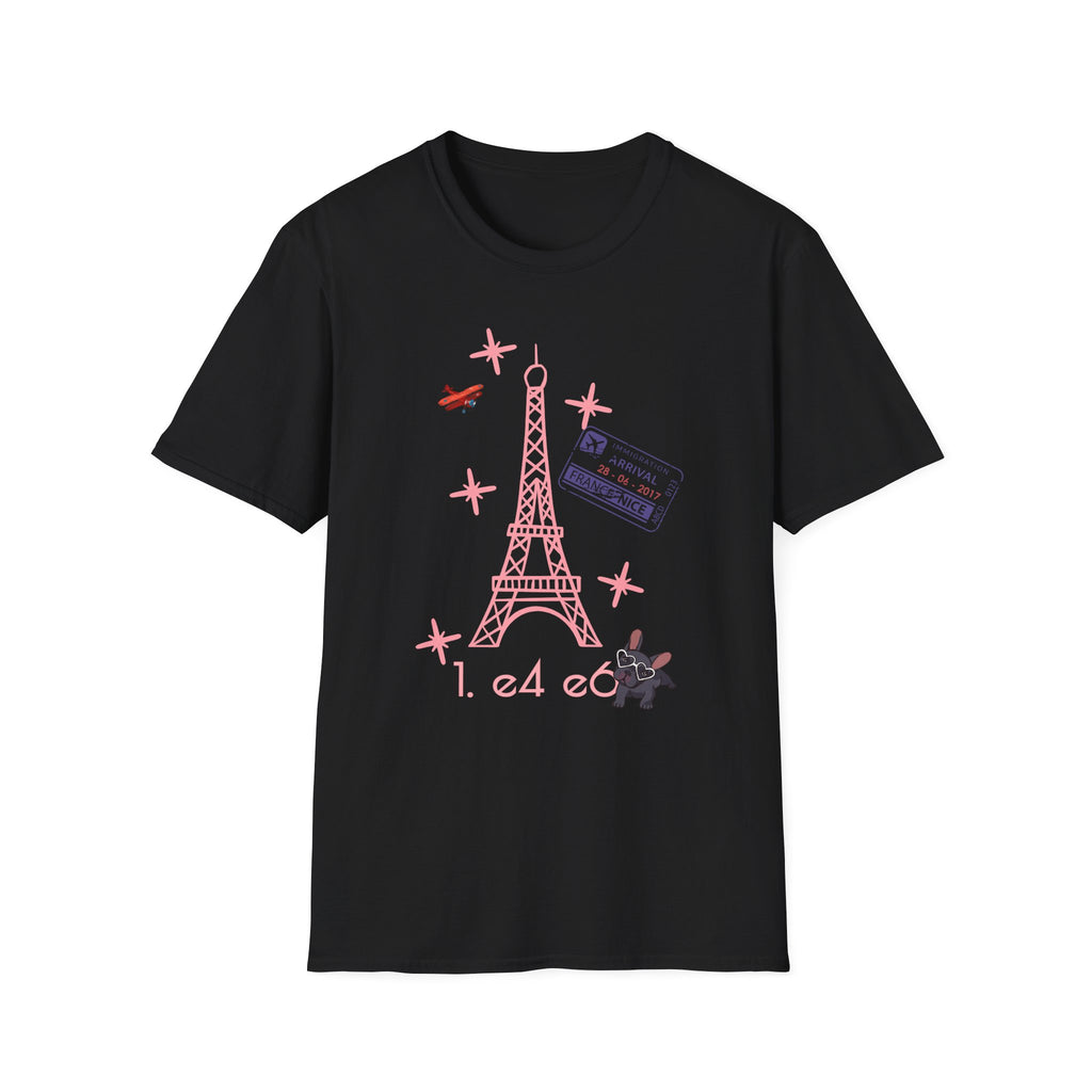 Paris Eiffel Tower Travel T‑Shirt — 'I Need Coffee' Cute Pink Landmark Tee
