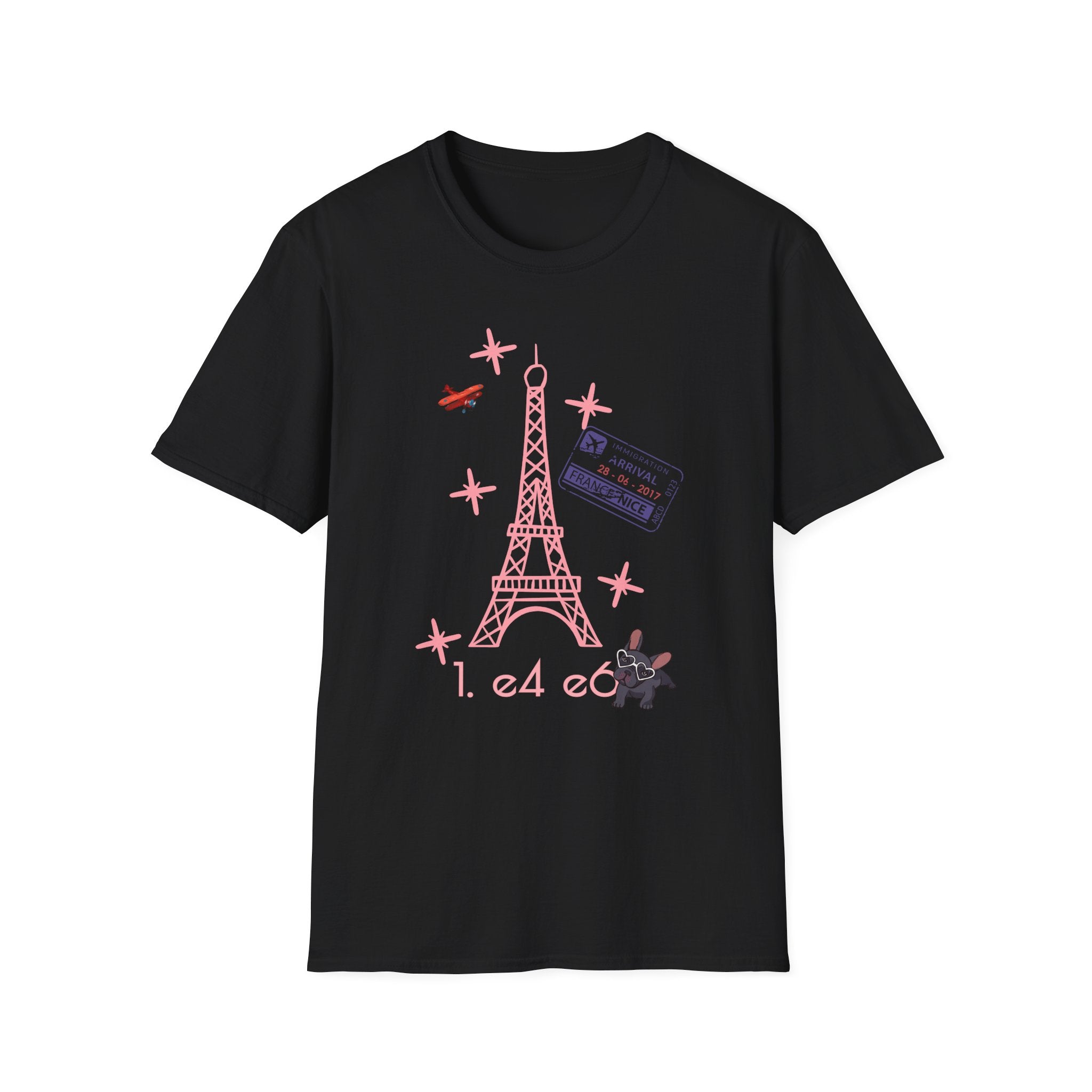 Paris Eiffel Tower Travel T‑Shirt — 'I Need Coffee' Cute Pink Landmark Tee