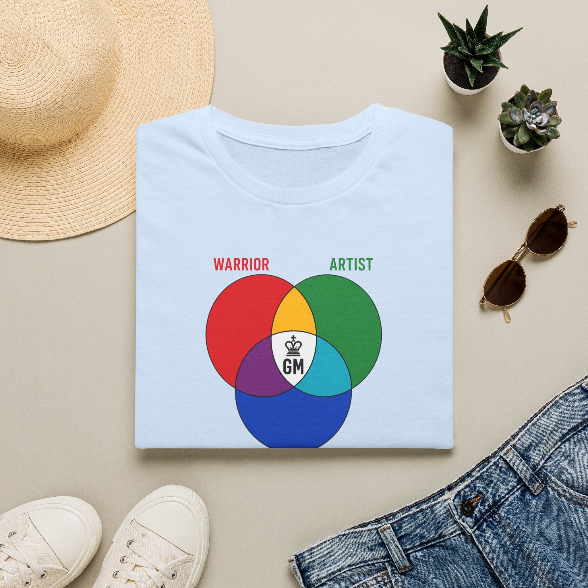 Venn Diagram 'Warrior Artist Scholar' Graphic T‑Shirt