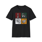 Retro Still Life Patchwork T-Shirt — Chess, Pears & Bananas Art Tee