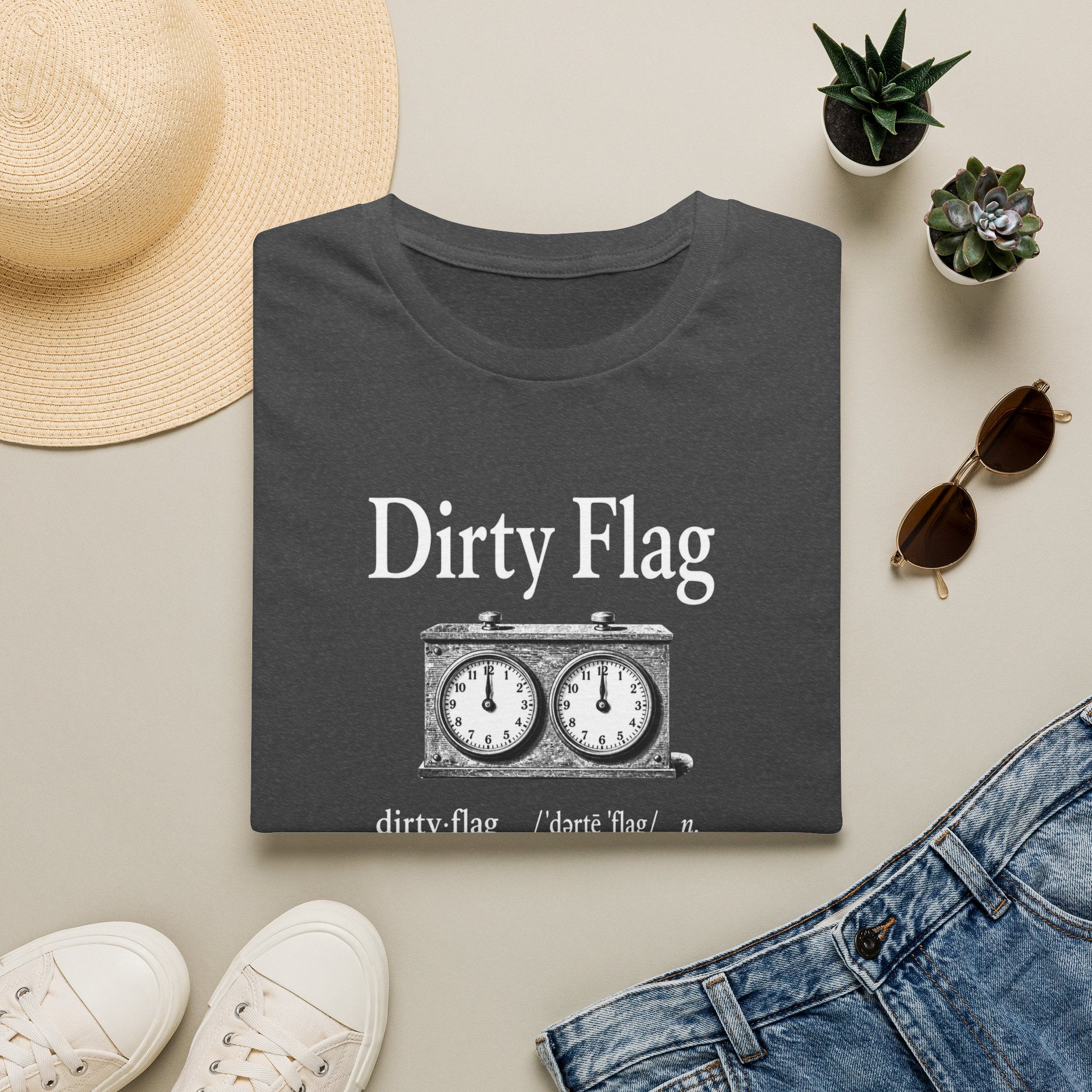 Dirty Flag Chess Clock T-Shirt — Funny Chess Player Gift