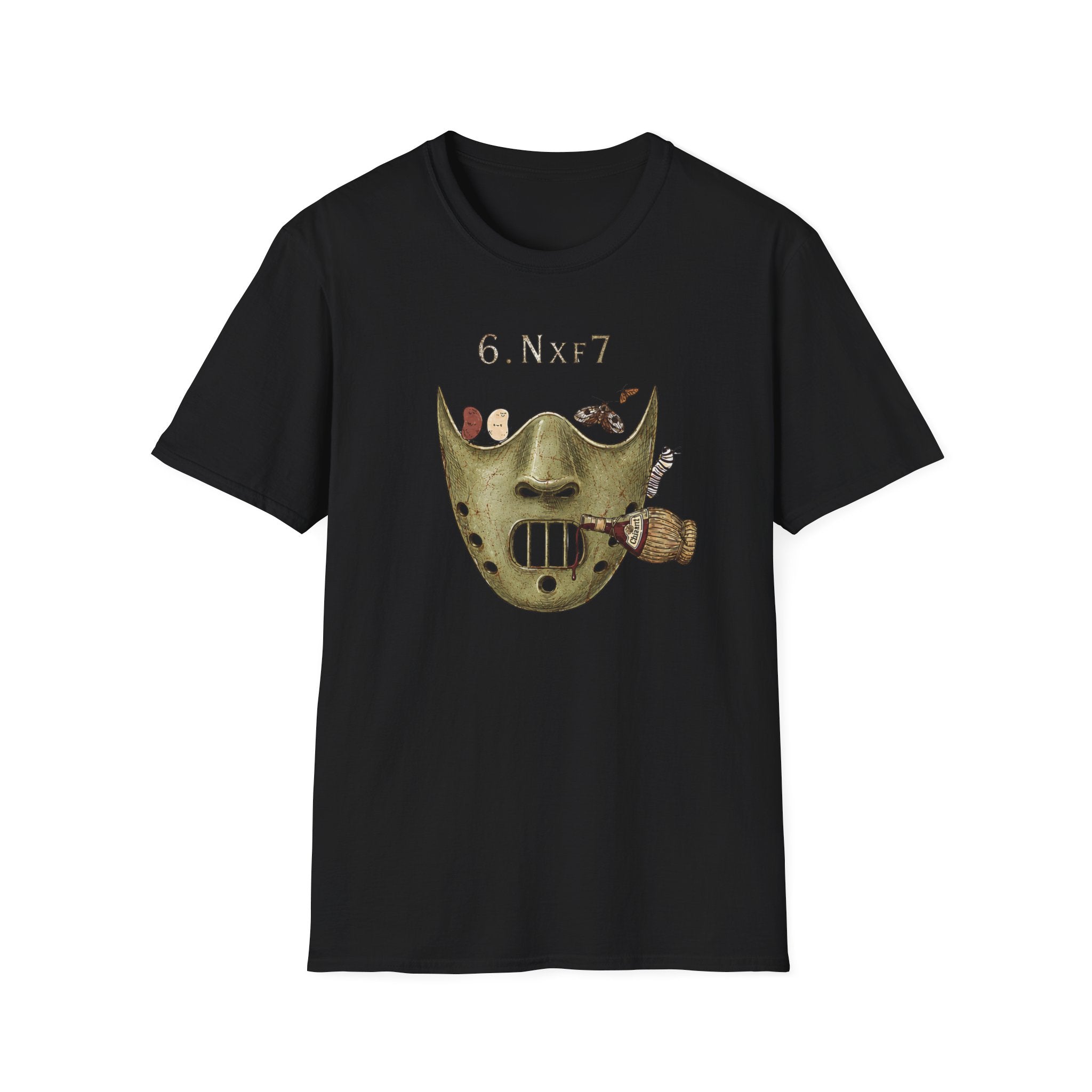 6.Nxf7 Chess Mask T‑Shirt — Novelty Chess Puzzle Tee