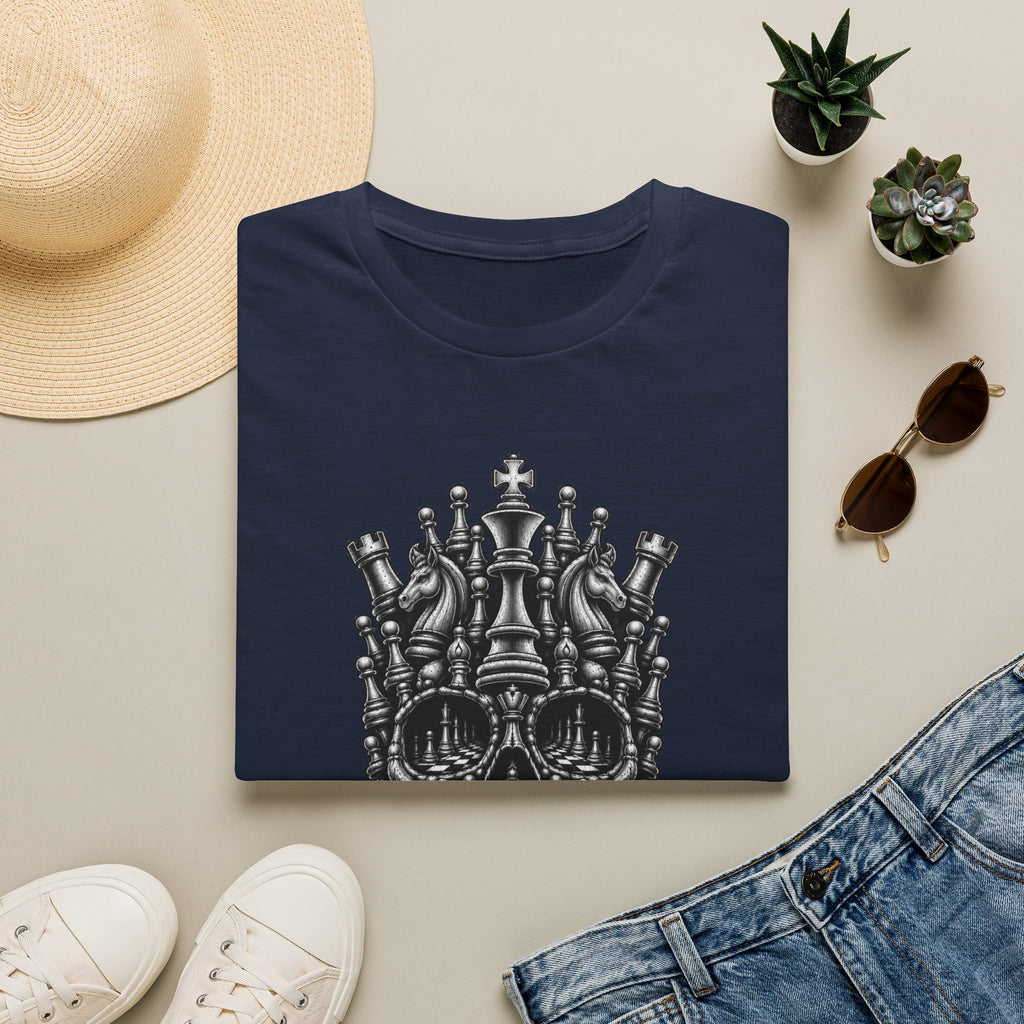 Skull Crown T-Shirt — 'Every King Falls' Gothic Chess Skull Tee