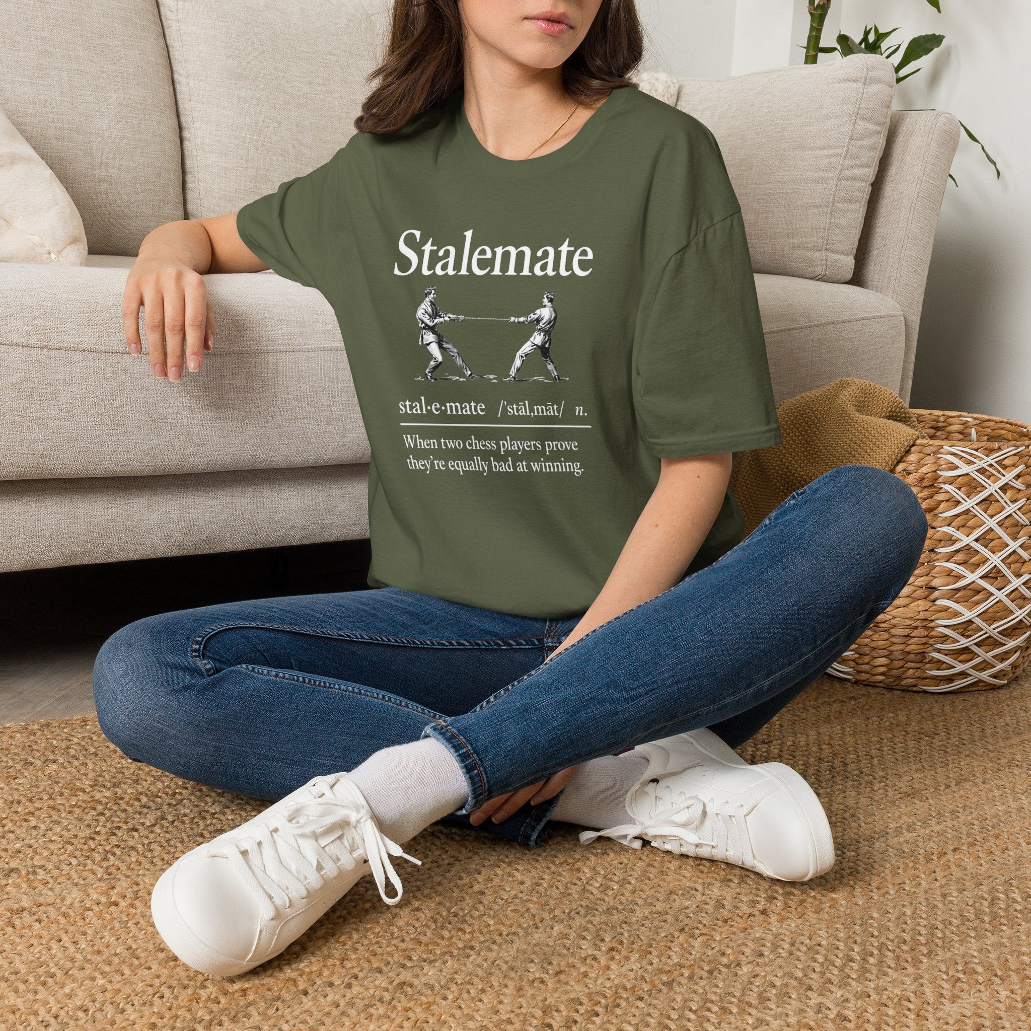 Stalemate T-Shirt — Vintage Fencing Chess Humor Tee
