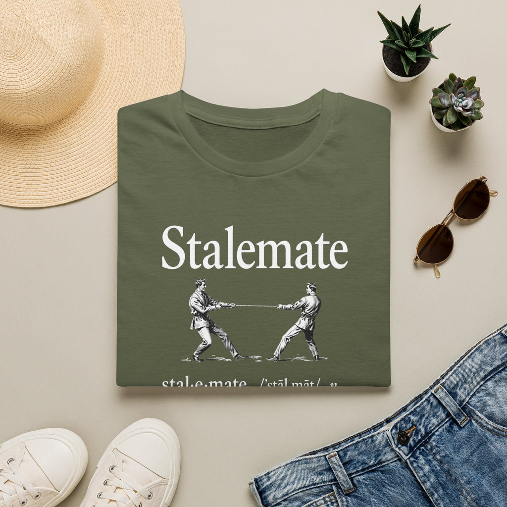 Stalemate T-Shirt — Vintage Fencing Chess Humor Tee