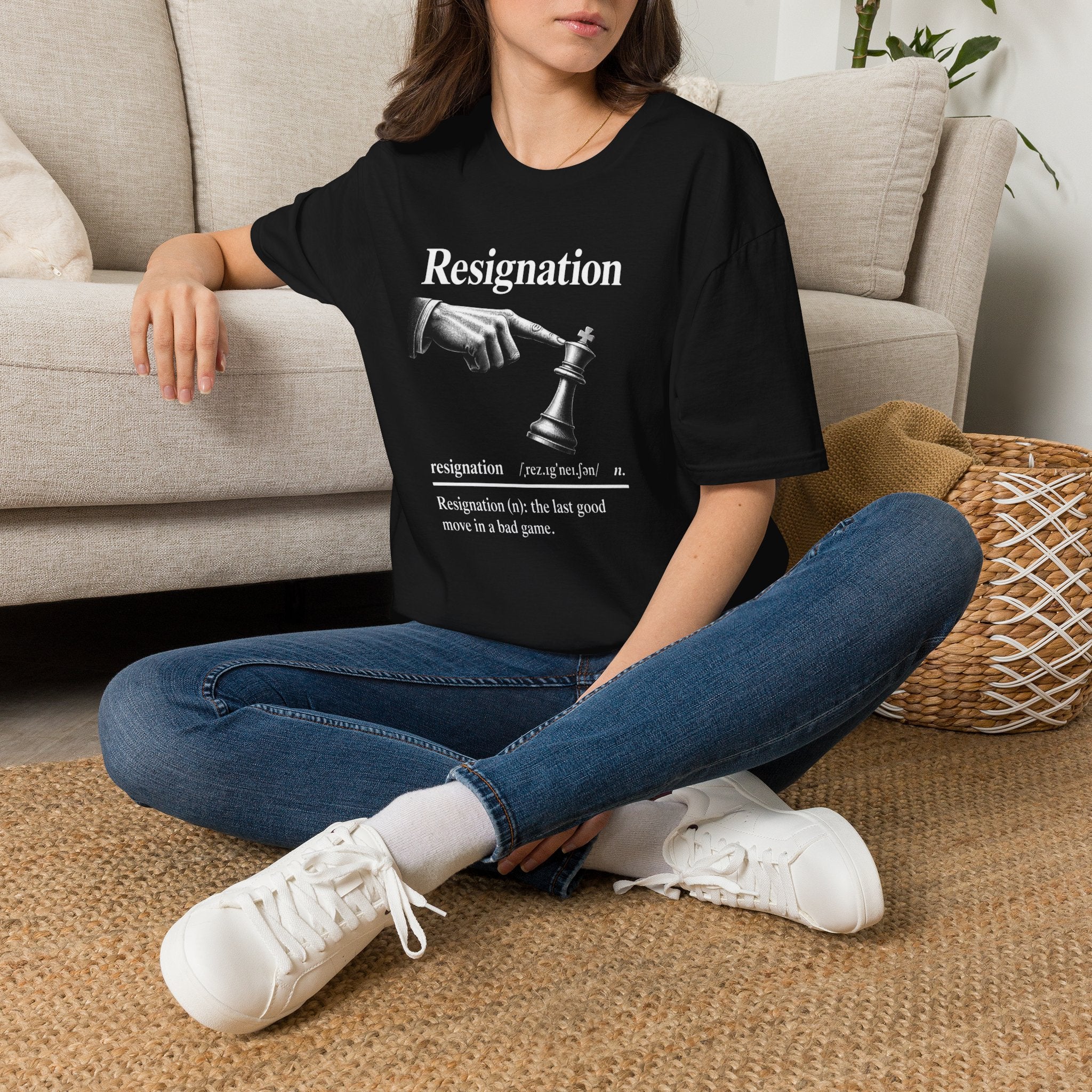 Resignation Chess Tee — 'Resignation' Graphic T‑Shirt with Chess King Surrender Design
