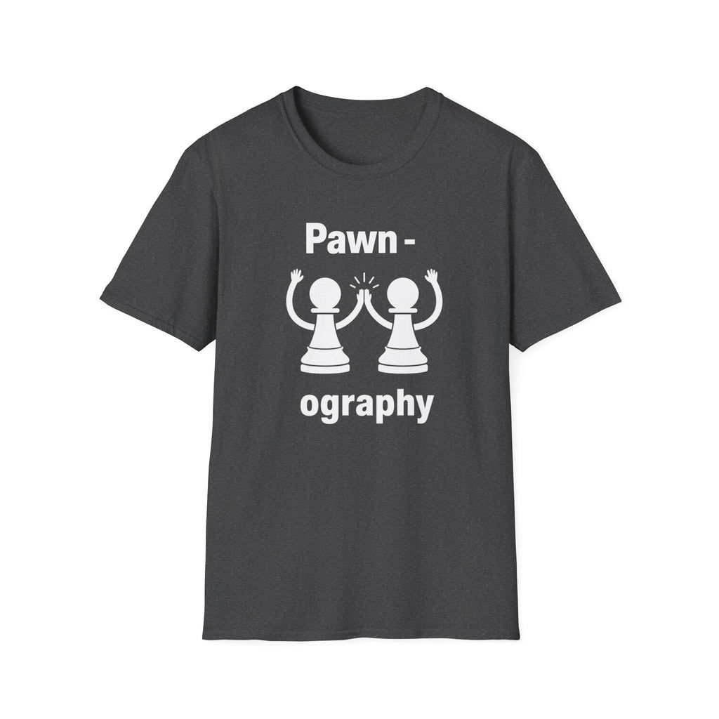 Pawn-ography Chess T-Shirt — Funny Pawn High-Five Tee for Chess Players & Gifts