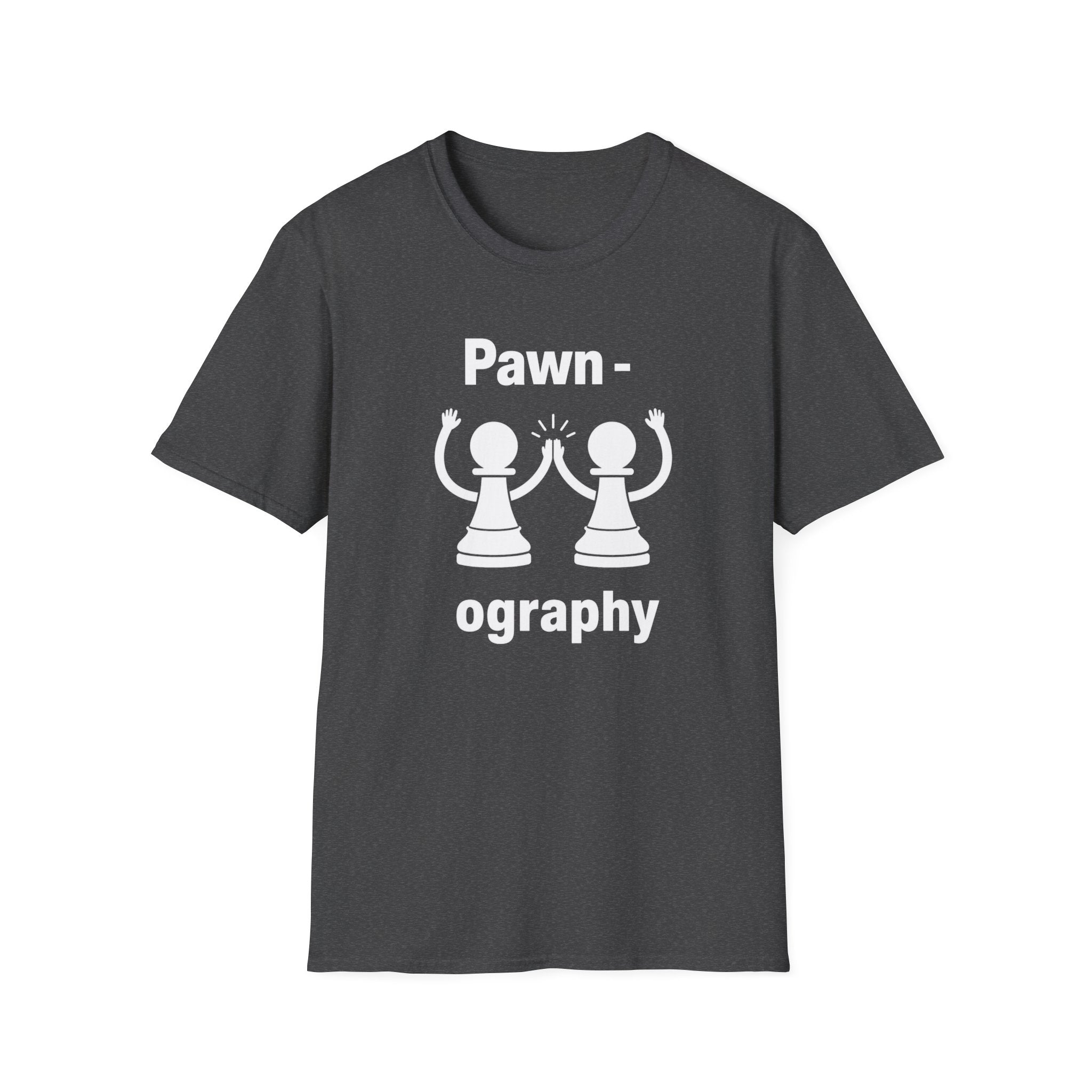 Pawn-ography Chess T-Shirt — Funny Pawn High-Five Tee for Chess Players & Gifts