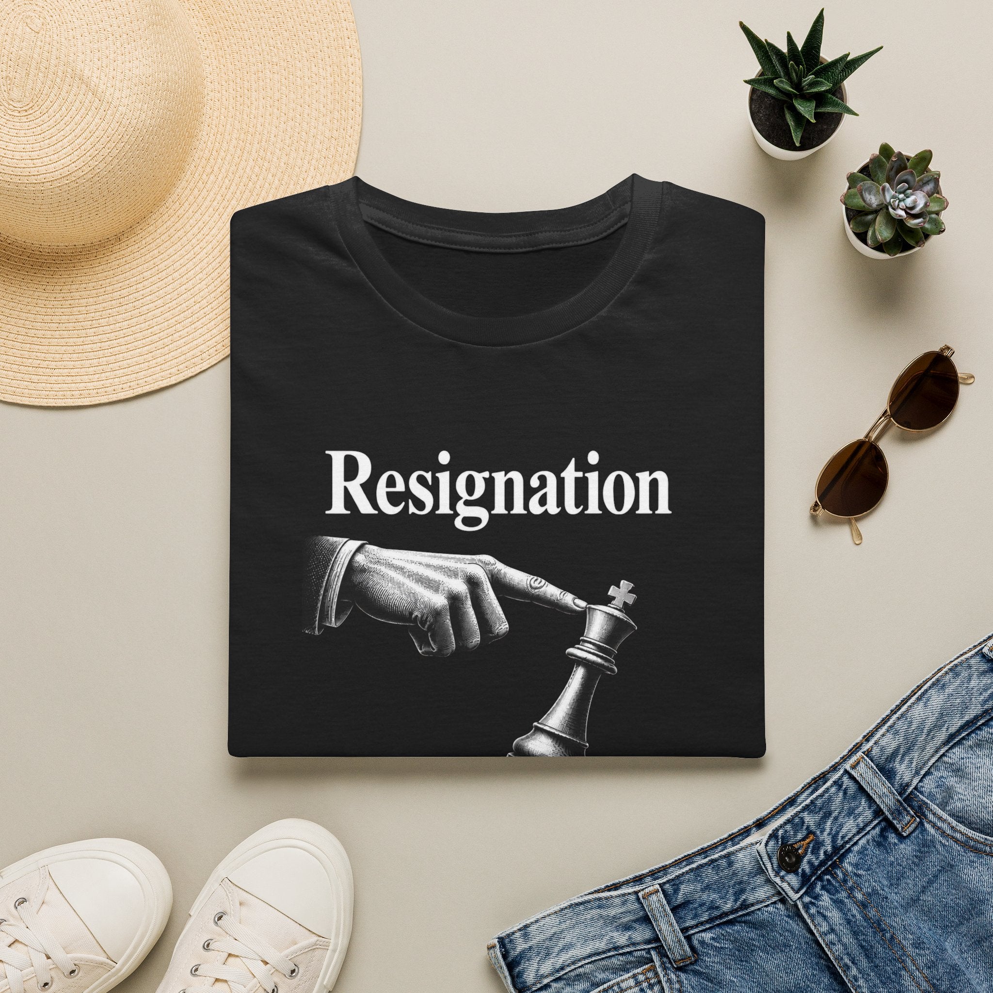 Resignation Chess Tee — 'Resignation' Graphic T‑Shirt with Chess King Surrender Design