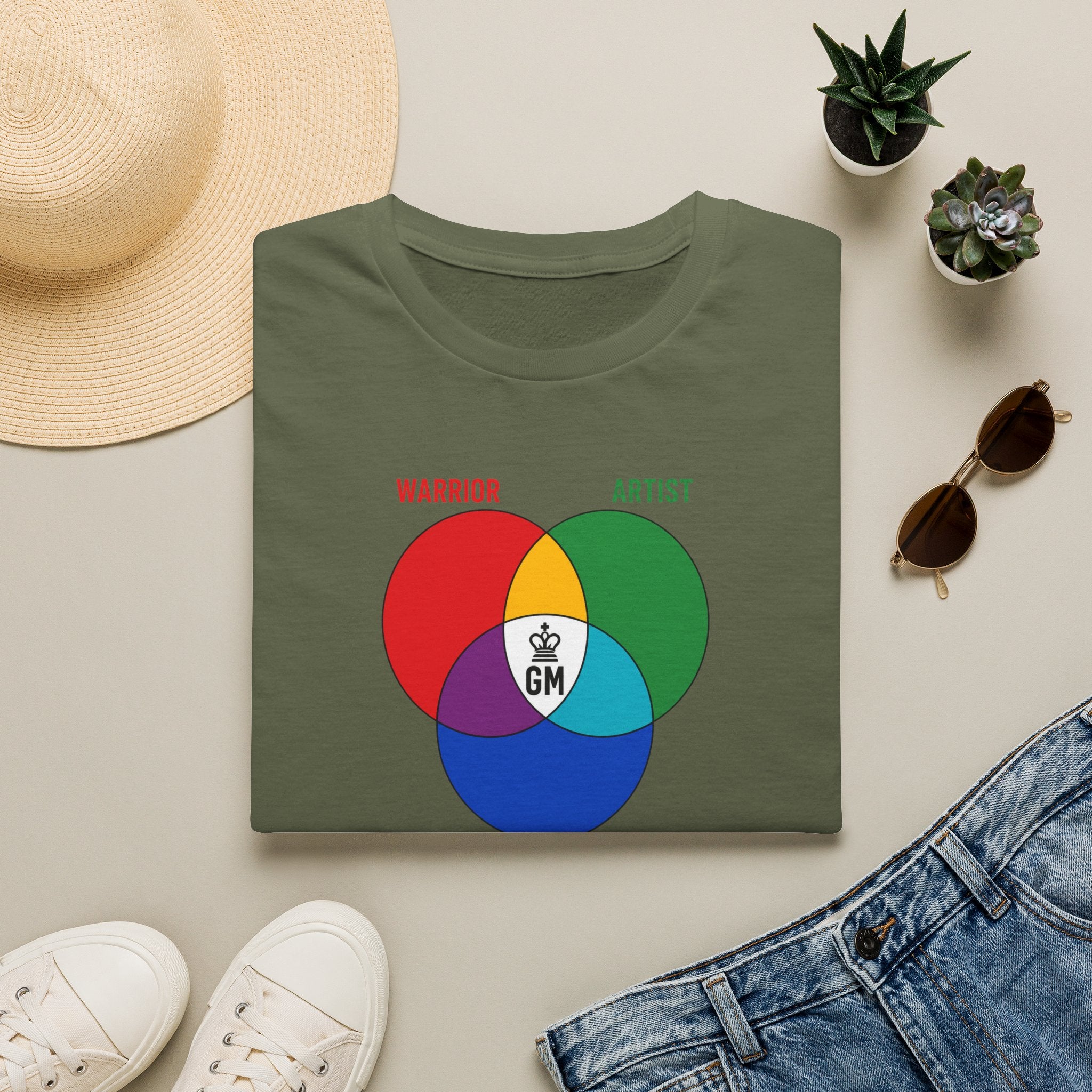 Venn Diagram 'Warrior Artist Scholar' Graphic T‑Shirt
