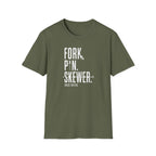 T-Shirt — 'Fork. Pin. Skewer.' Chef Tools Graphic Tee