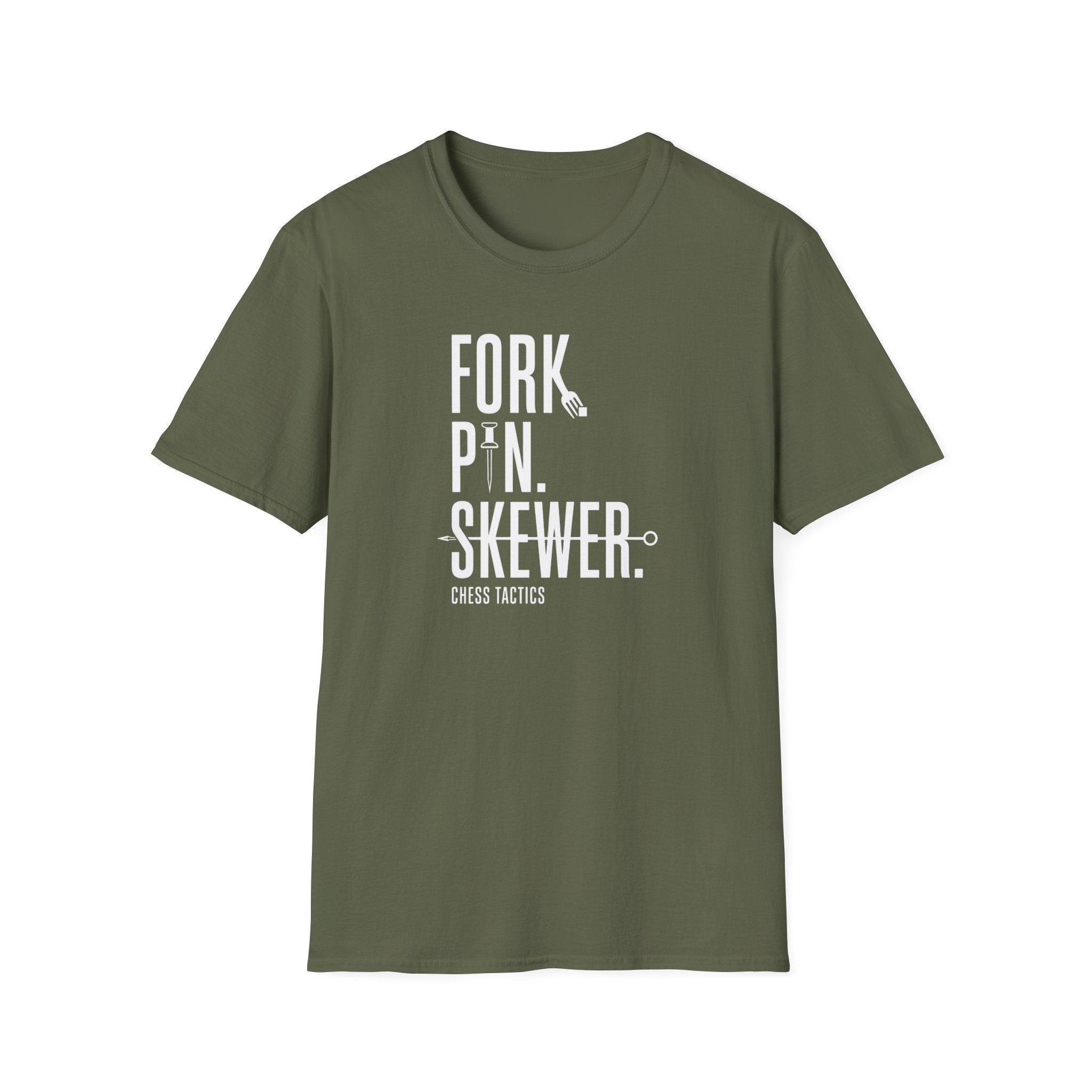 T-Shirt — 'Fork. Pin. Skewer.' Chef Tools Graphic Tee