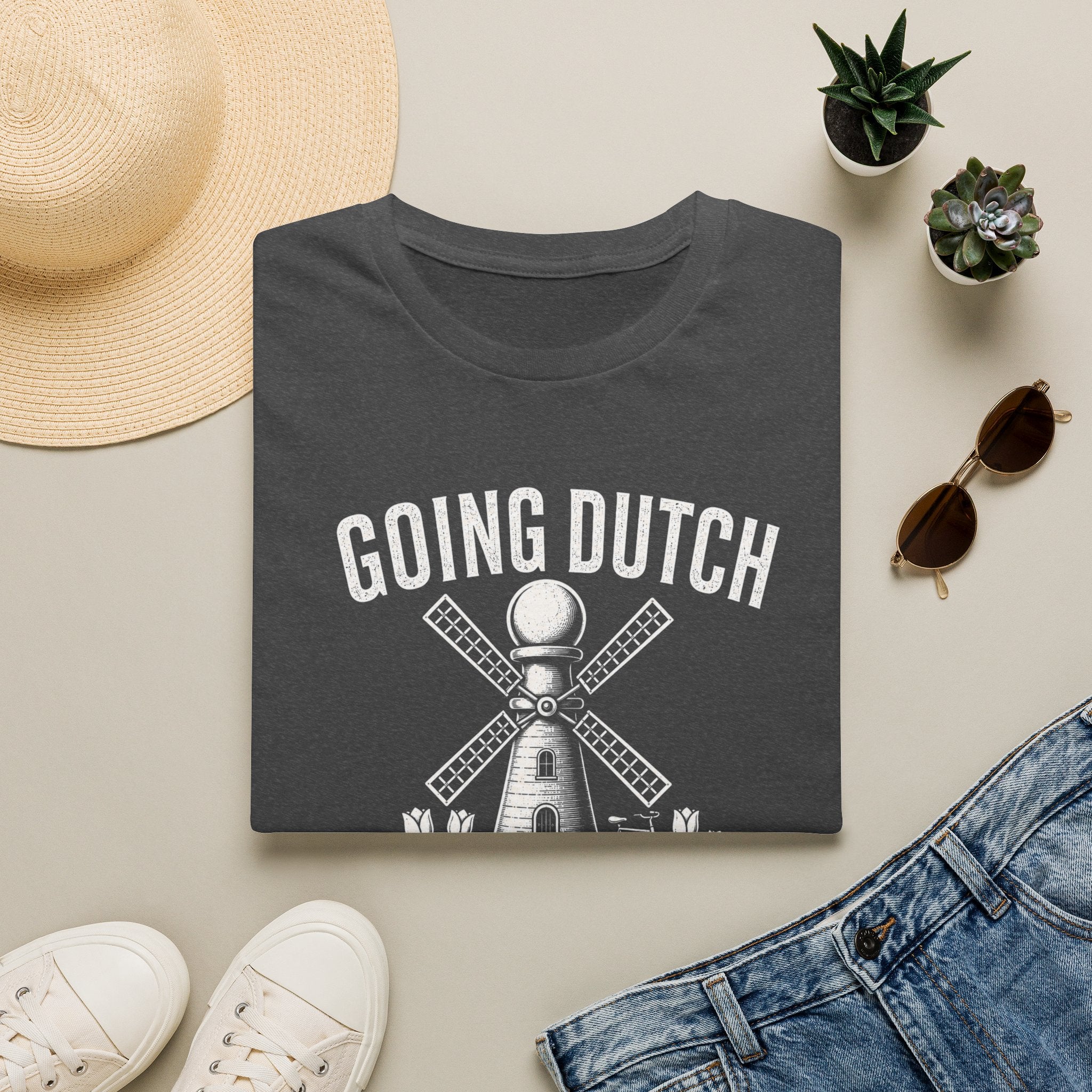 Going Dutch T-Shirt — Windmill Chess Pawn Design, Funny Chess Lover Tee