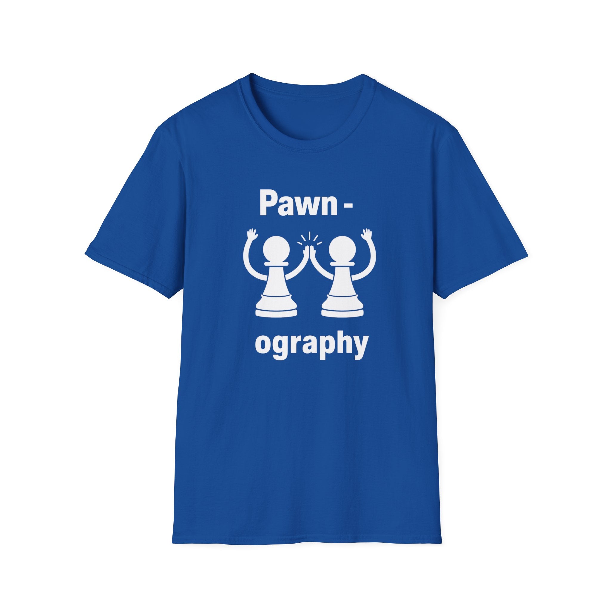 Pawn-ography Chess T-Shirt — Funny Pawn High-Five Tee for Chess Players & Gifts