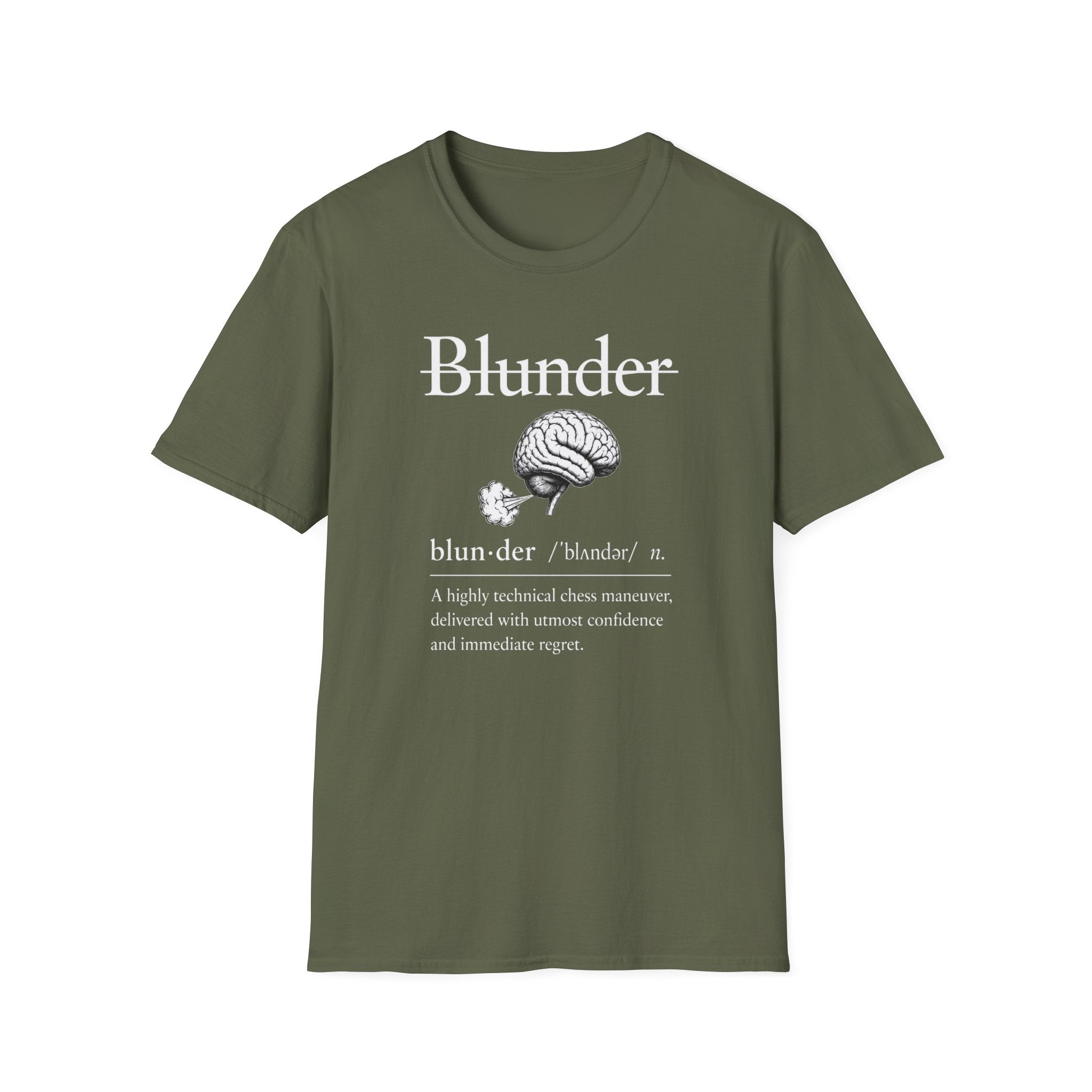 Blunder Definition T-Shirt — Brain Illustration Funny Dictionary Tee
