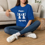 Pawn-ography Chess T-Shirt — Funny Pawn High-Five Tee for Chess Players & Gifts