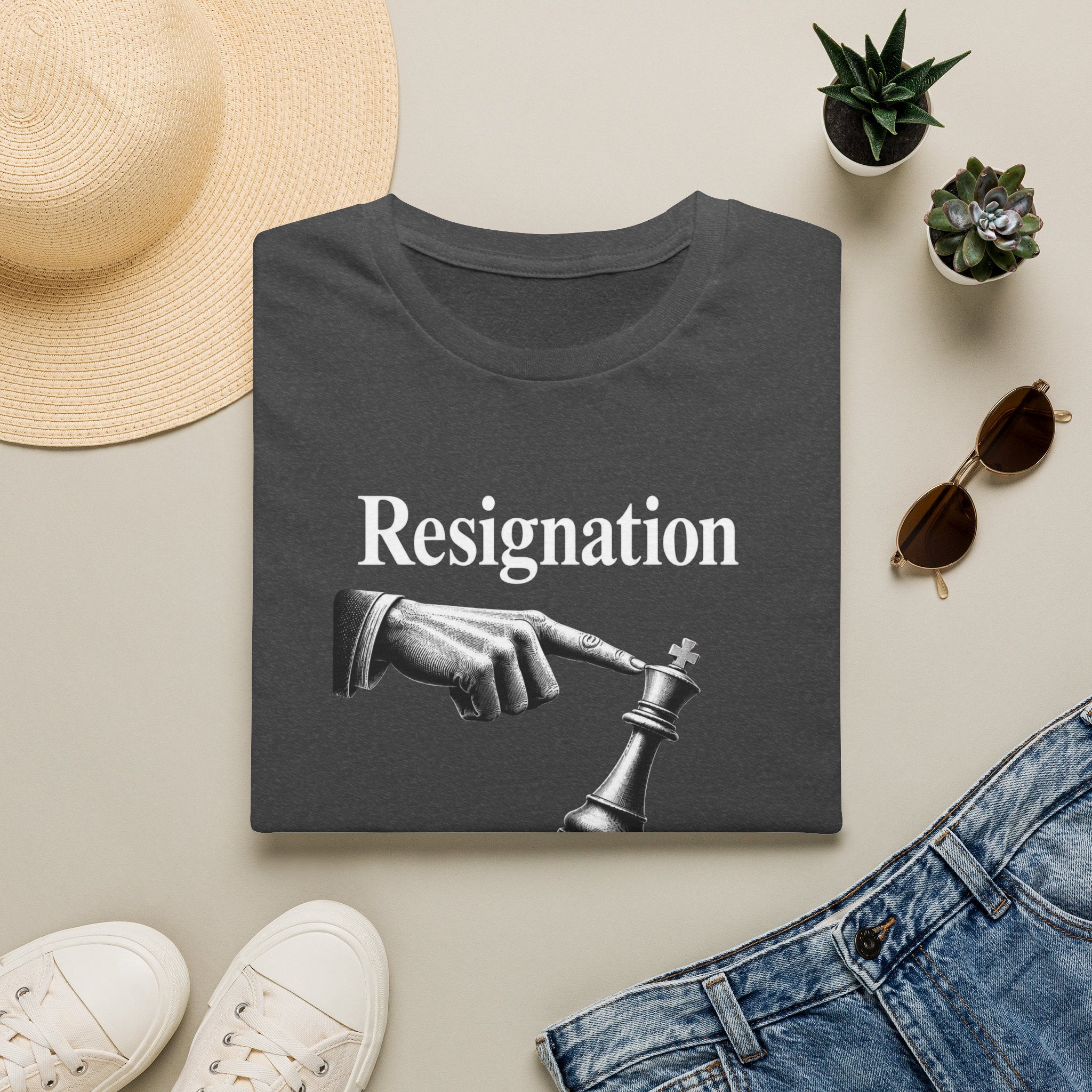 Resignation Chess Tee — 'Resignation' Graphic T‑Shirt with Chess King Surrender Design