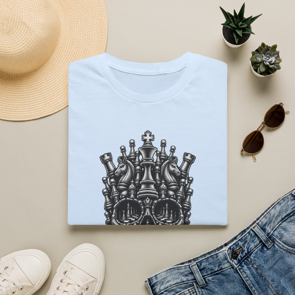 Skull Crown T-Shirt — 'Every King Falls' Gothic Chess Skull Tee