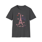 Paris Eiffel Tower Travel T‑Shirt — 'I Need Coffee' Cute Pink Landmark Tee