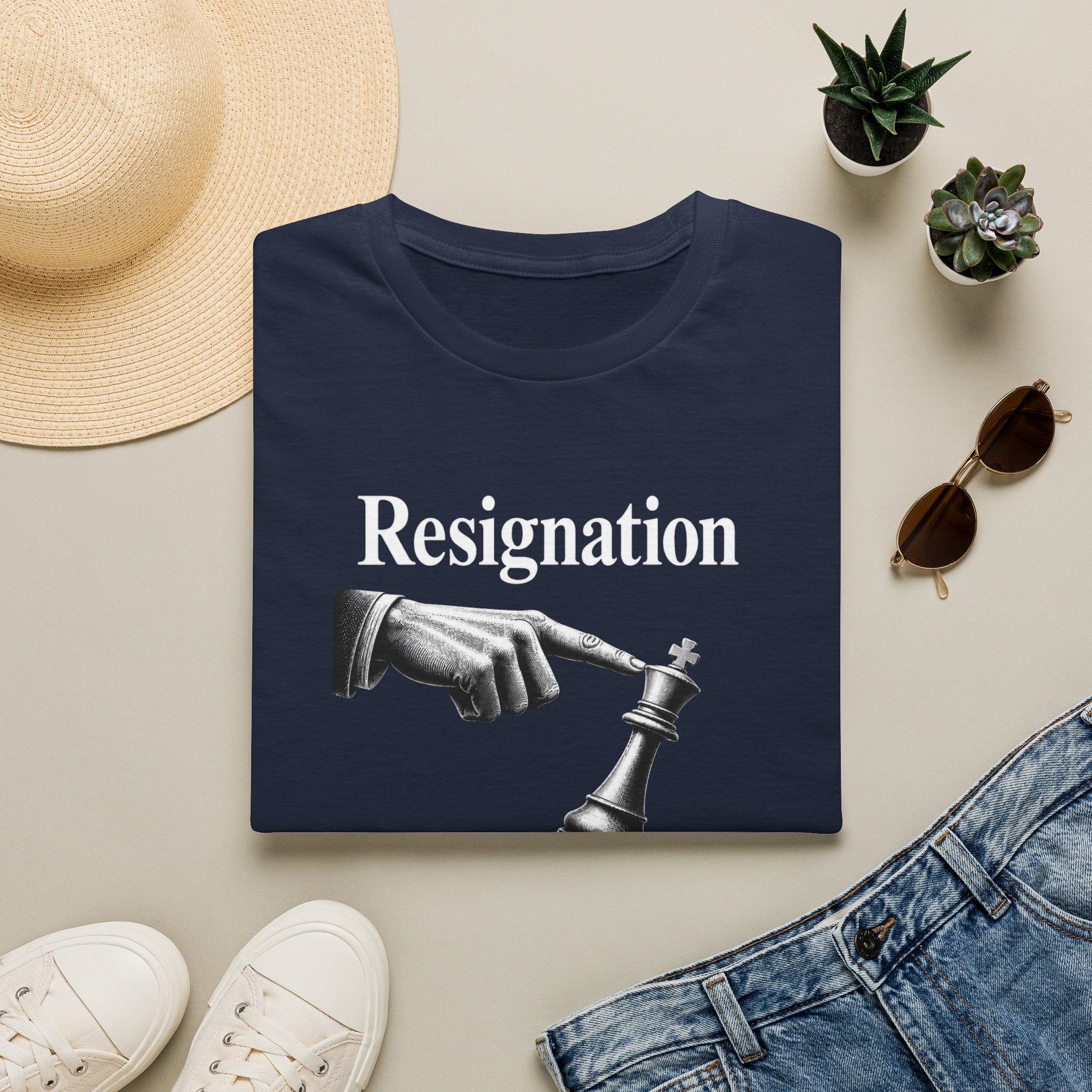 Resignation Chess Tee — 'Resignation' Graphic T‑Shirt with Chess King Surrender Design