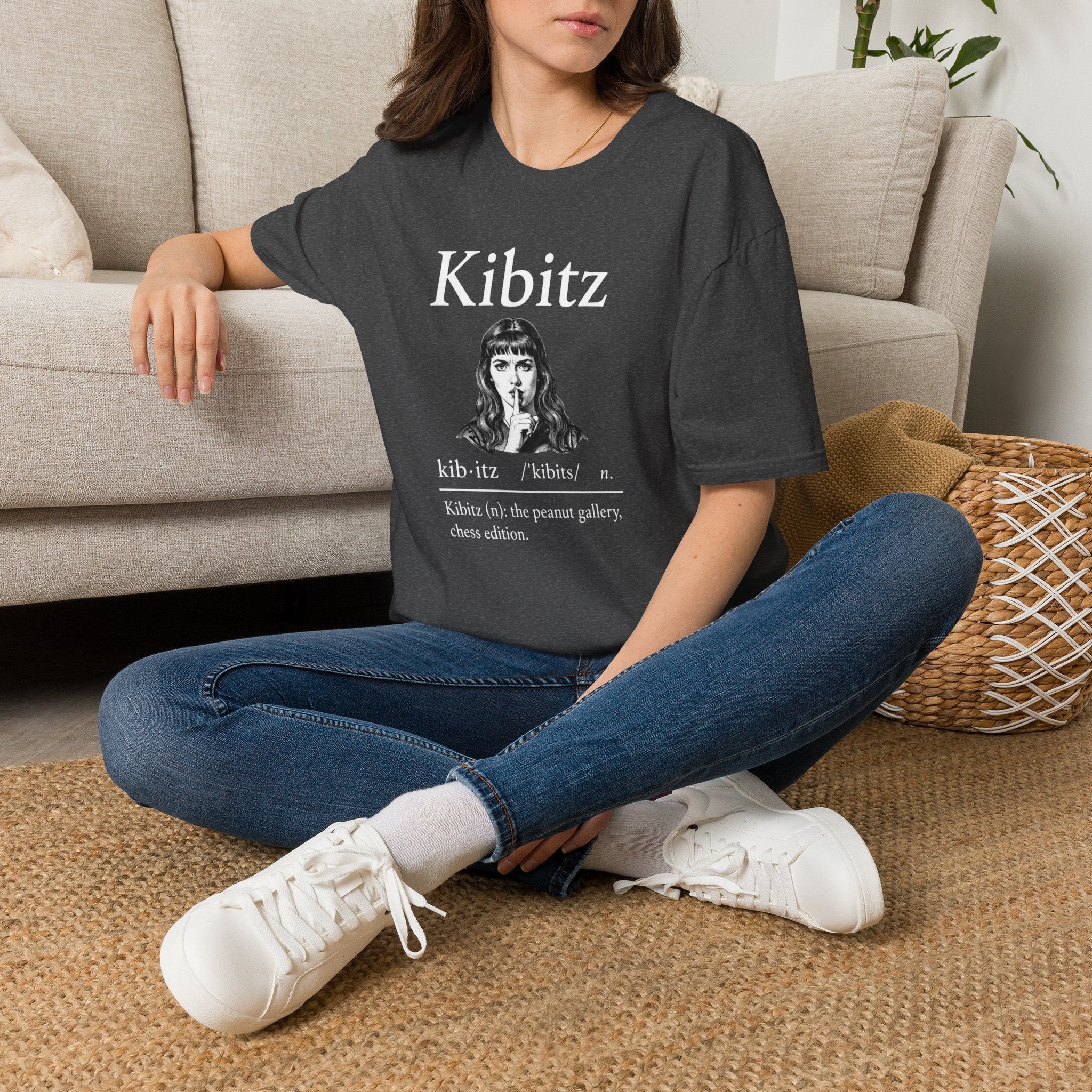 Kibitz Vintage Graphic T-Shirt — Funny Shh Finger Design