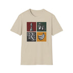 Retro Still Life Patchwork T-Shirt — Chess, Pears & Bananas Art Tee