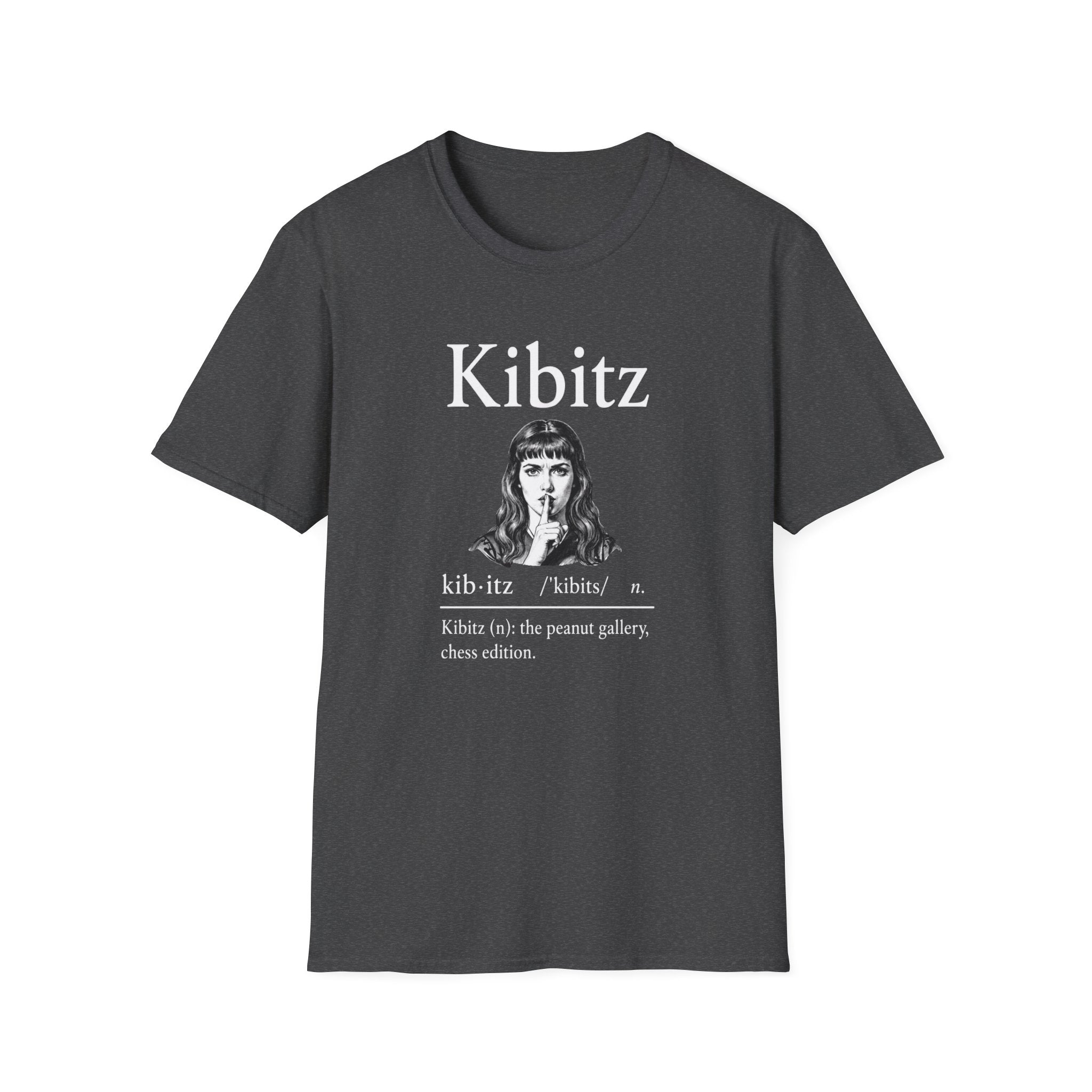 Kibitz Vintage Graphic T-Shirt — Funny Shh Finger Design