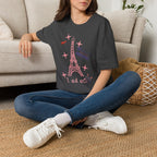 Paris Eiffel Tower Travel T‑Shirt — 'I Need Coffee' Cute Pink Landmark Tee