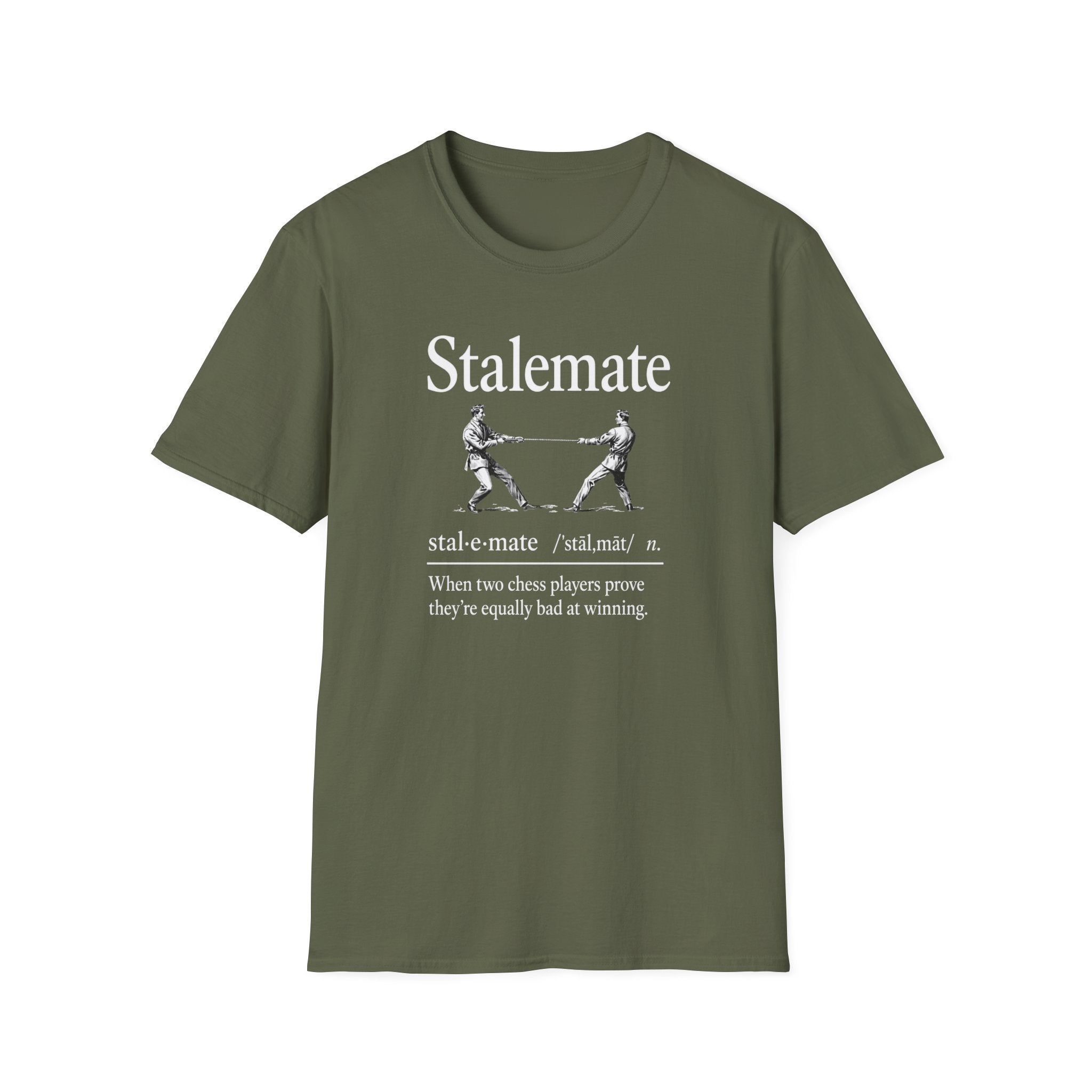 Stalemate T-Shirt — Vintage Fencing Chess Humor Tee