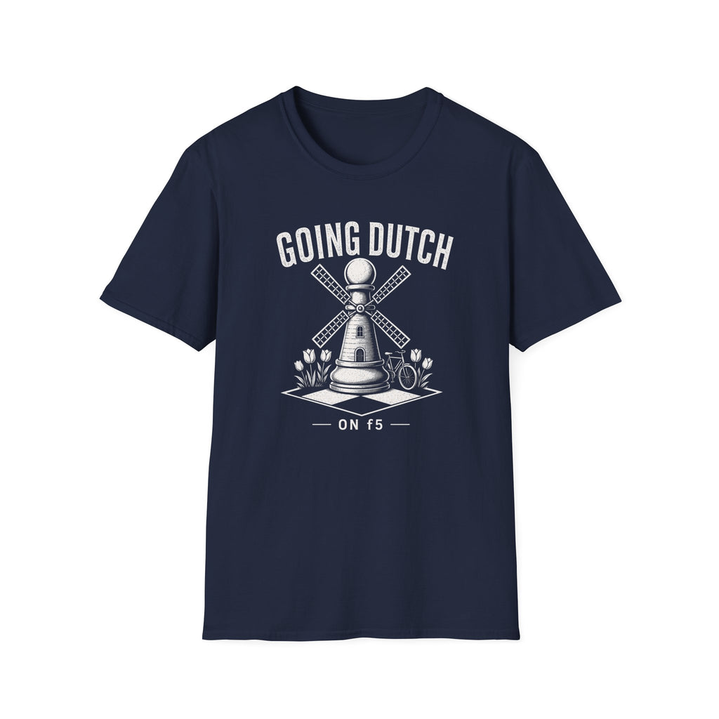 Going Dutch T-Shirt — Windmill Chess Pawn Design, Funny Chess Lover Tee