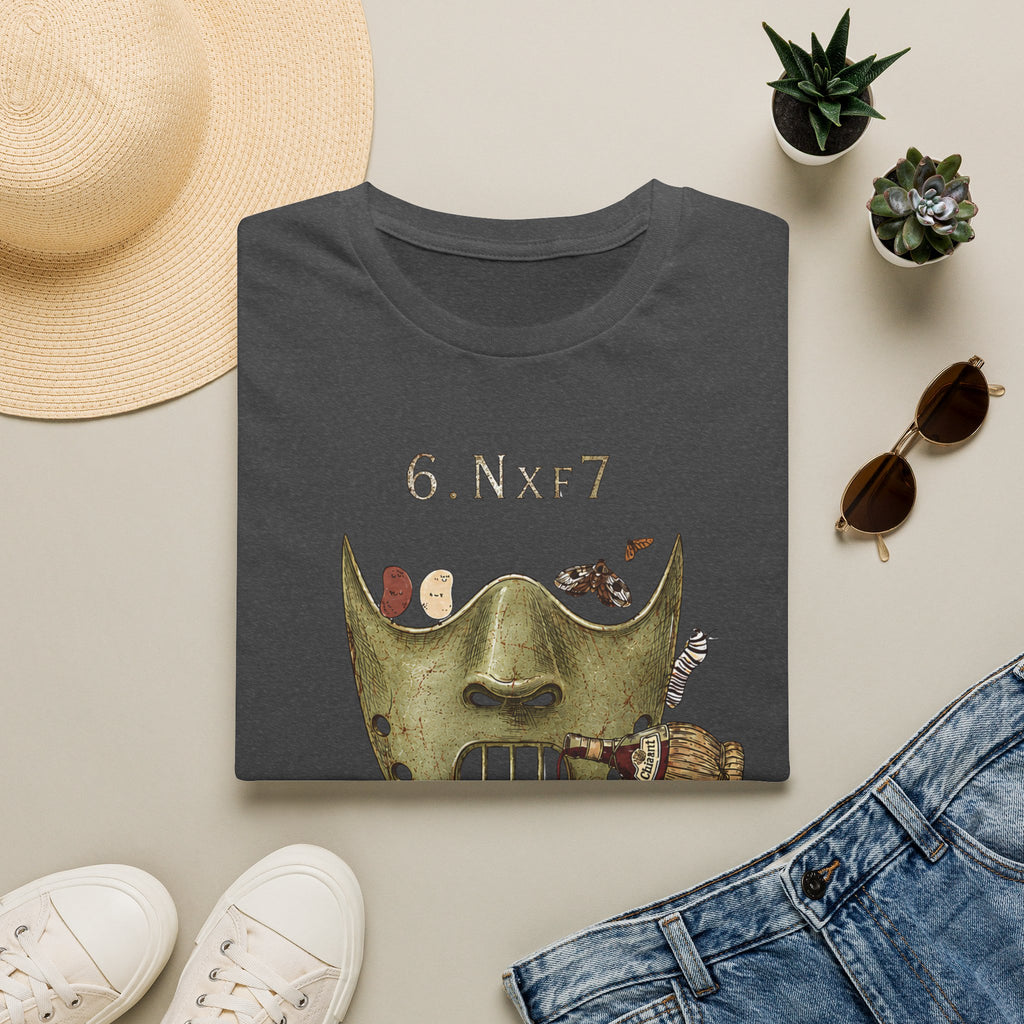 6.Nxf7 Chess Mask T‑Shirt — Novelty Chess Puzzle Tee