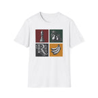 Retro Still Life Patchwork T-Shirt — Chess, Pears & Bananas Art Tee