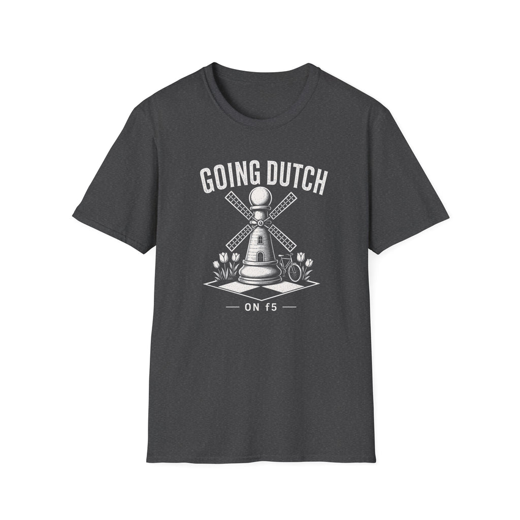 Going Dutch T-Shirt — Windmill Chess Pawn Design, Funny Chess Lover Tee