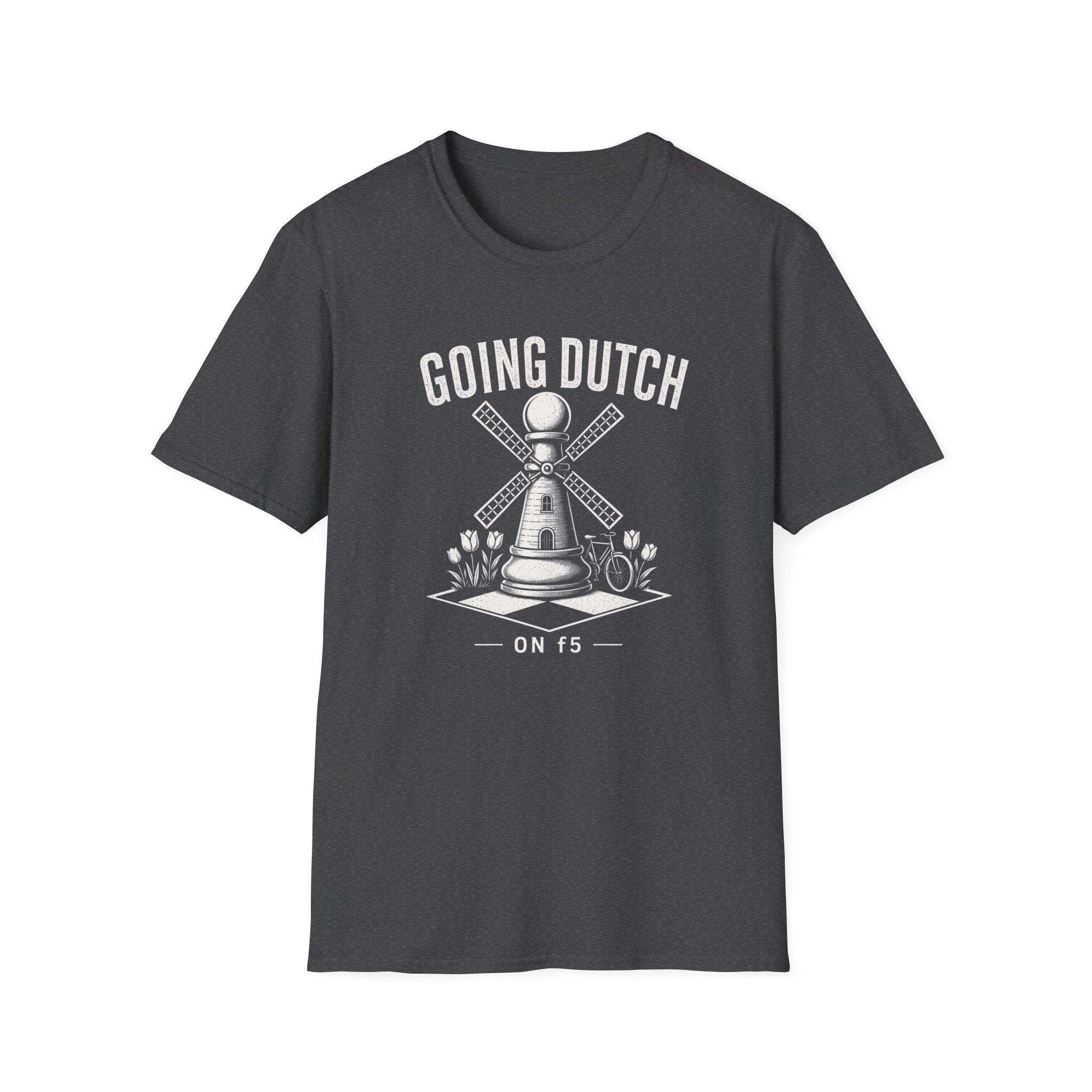 Going Dutch T-Shirt — Windmill Chess Pawn Design, Funny Chess Lover Tee