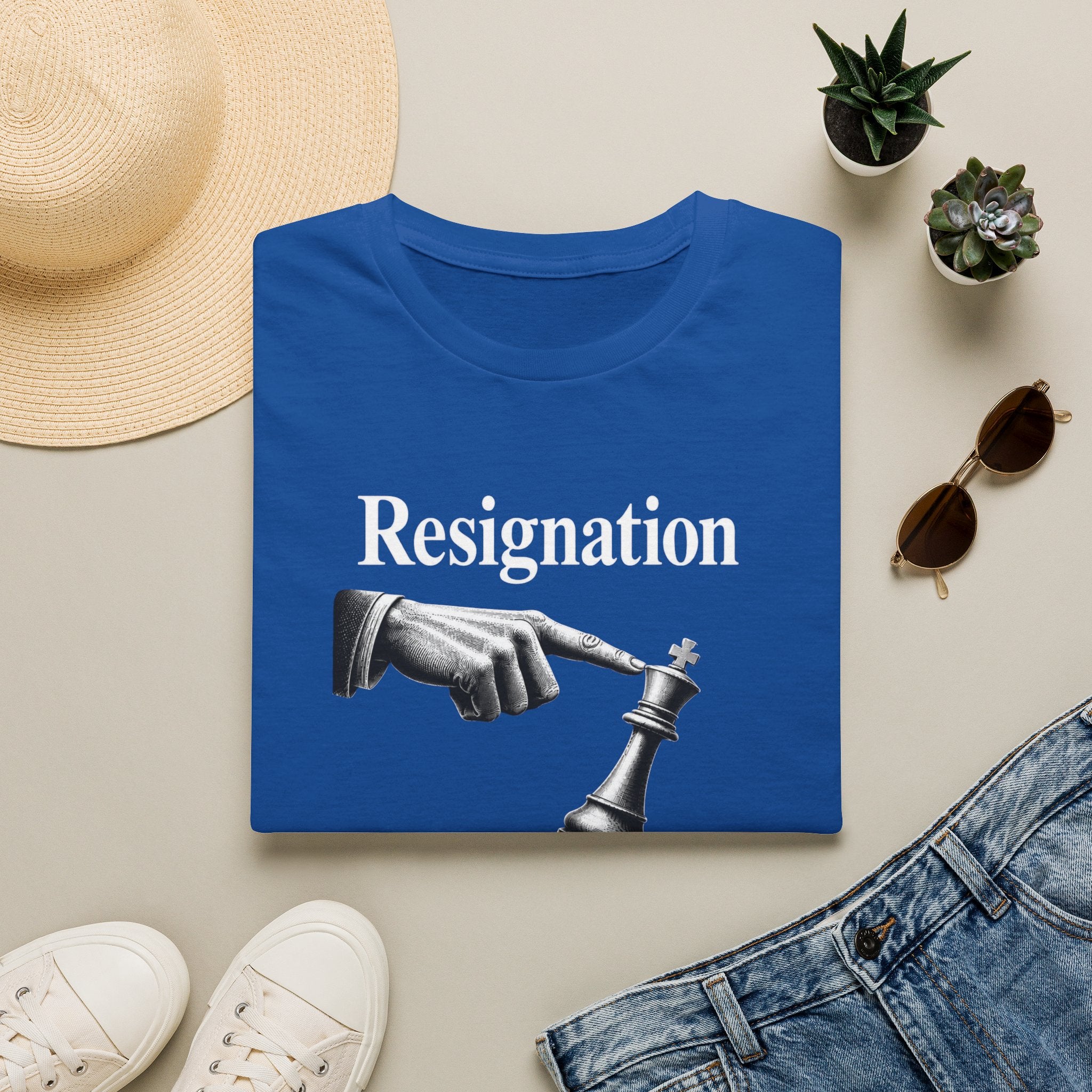 Resignation Chess Tee — 'Resignation' Graphic T‑Shirt with Chess King Surrender Design