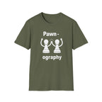 Pawn-ography Chess T-Shirt — Funny Pawn High-Five Tee for Chess Players & Gifts