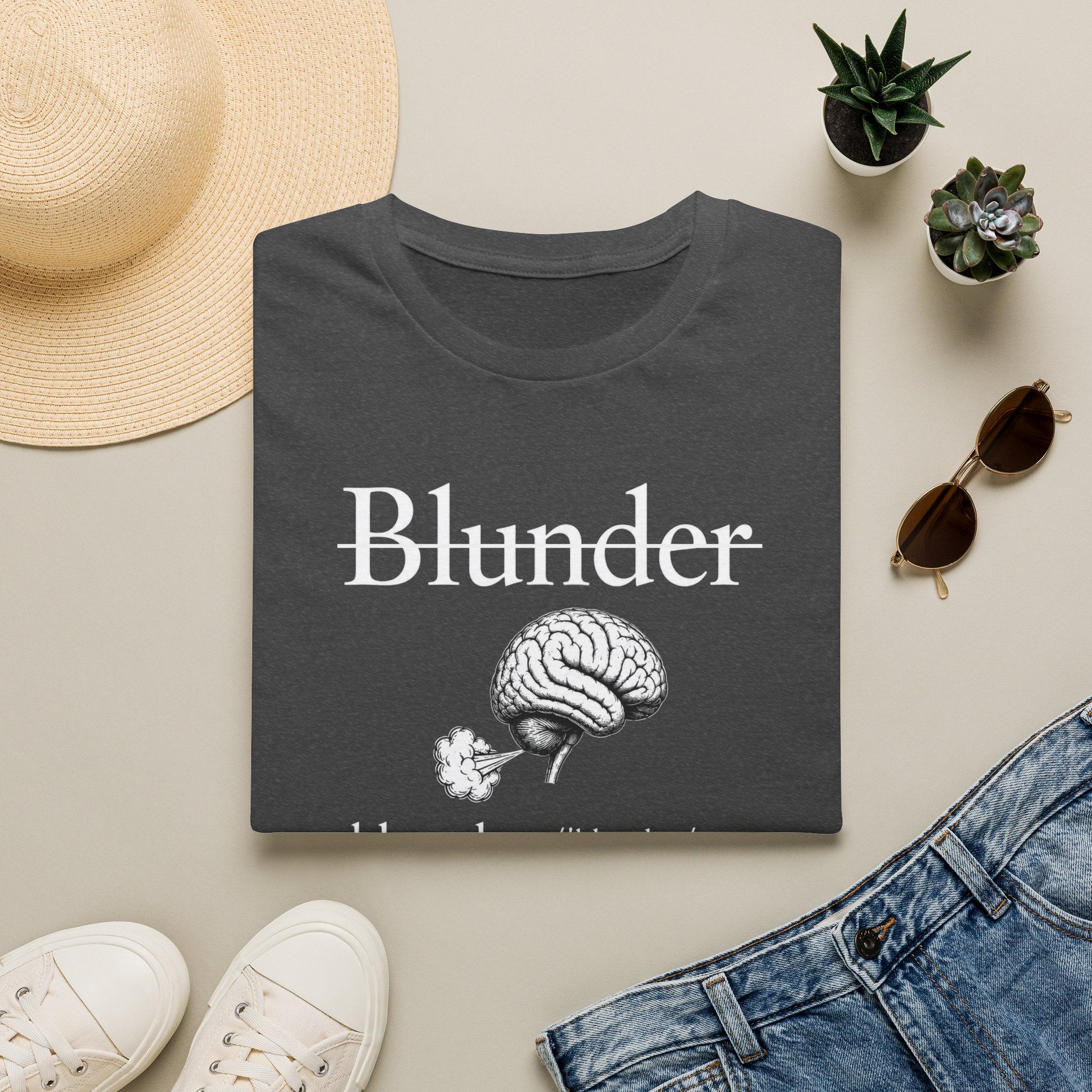 Blunder Definition T-Shirt — Brain Illustration Funny Dictionary Tee