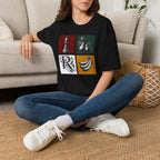 Retro Still Life Patchwork T-Shirt — Chess, Pears & Bananas Art Tee