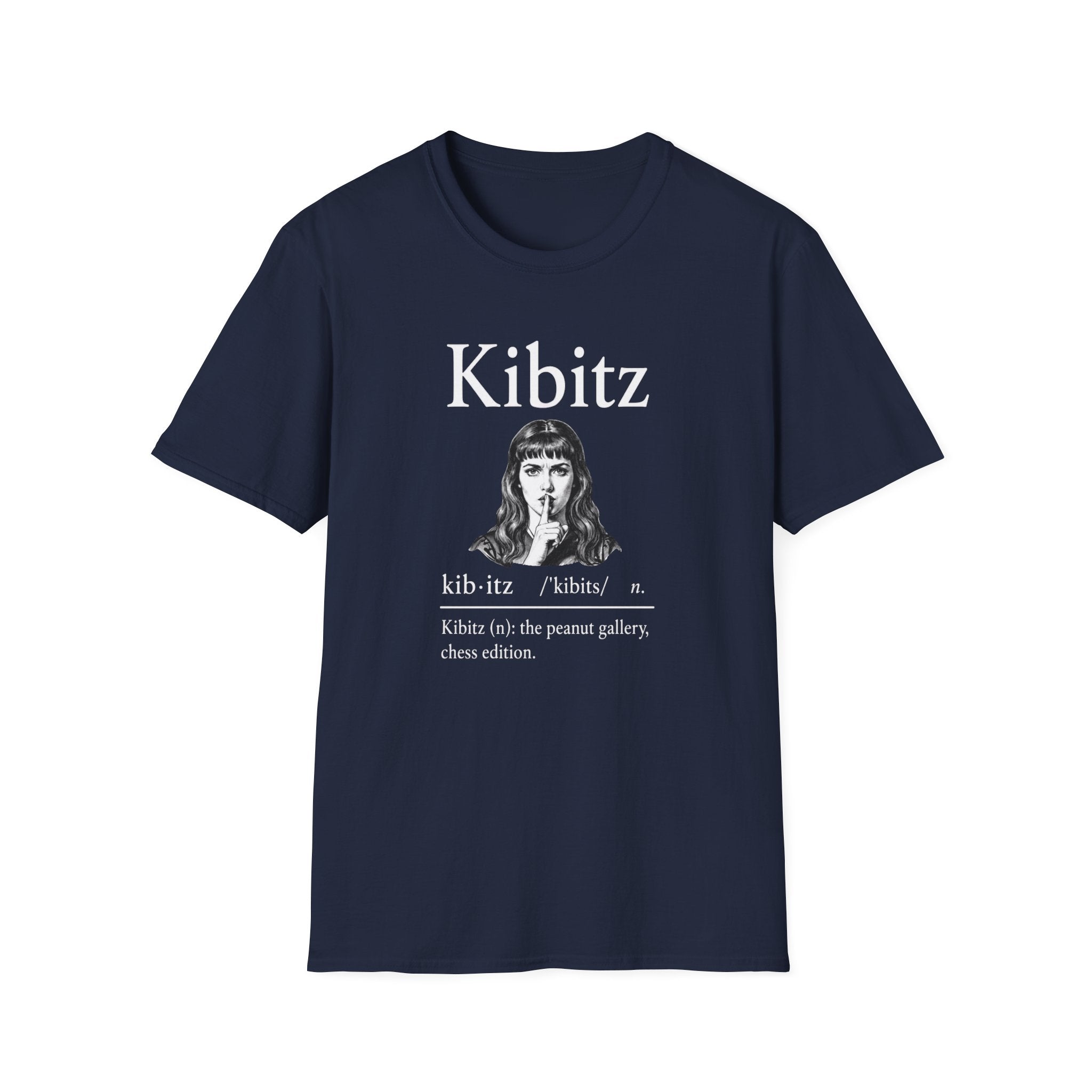 Kibitz Vintage Graphic T-Shirt — Funny Shh Finger Design
