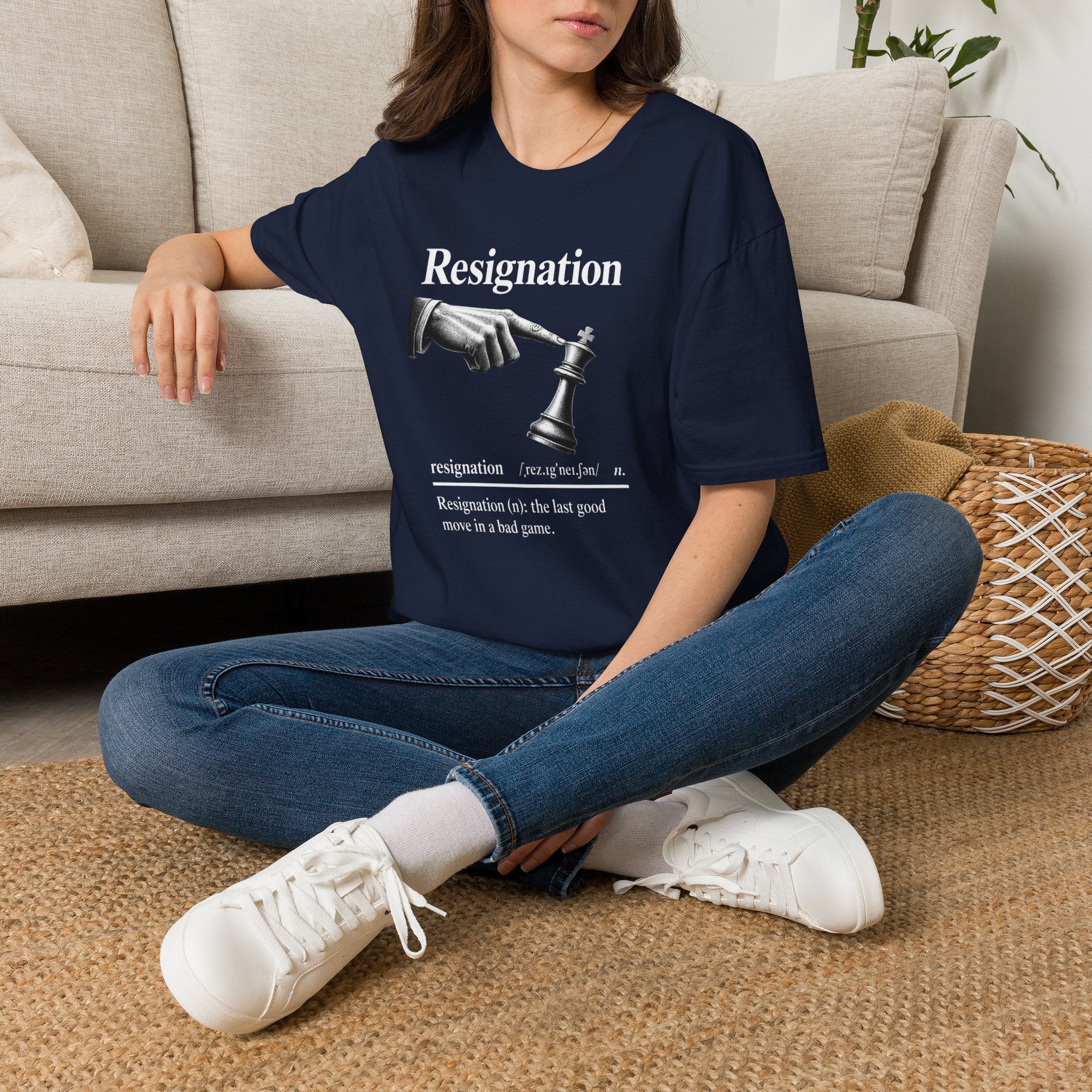 Resignation Chess Tee — 'Resignation' Graphic T‑Shirt with Chess King Surrender Design