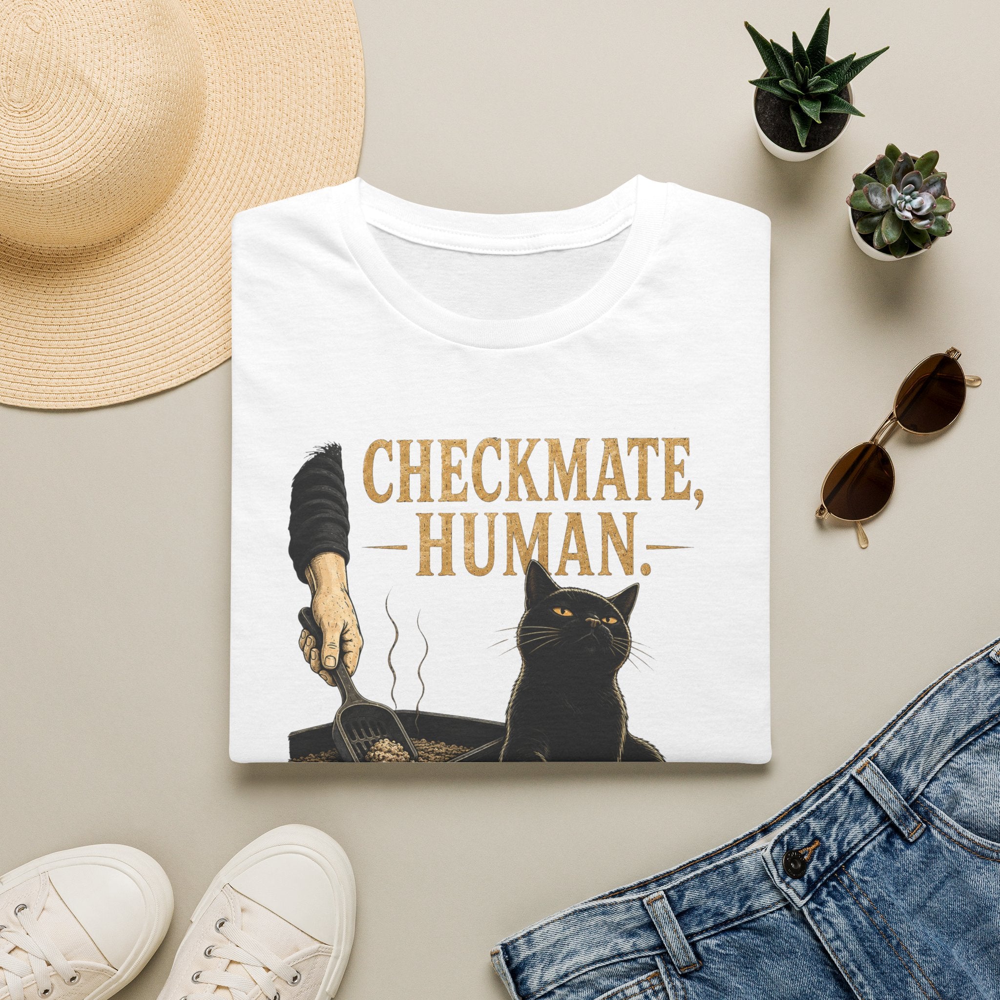 Checkmate, Human. Cat Chess T-Shirt