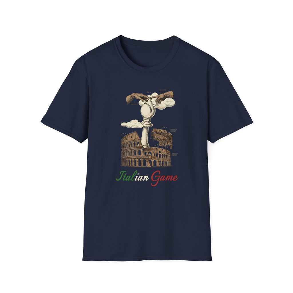 Italian Game T‑Shirt – Chess Hands Over Colosseum Graphic Tee