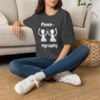Pawn-ography Chess T-Shirt — Funny Pawn High-Five Tee for Chess Players & Gifts
