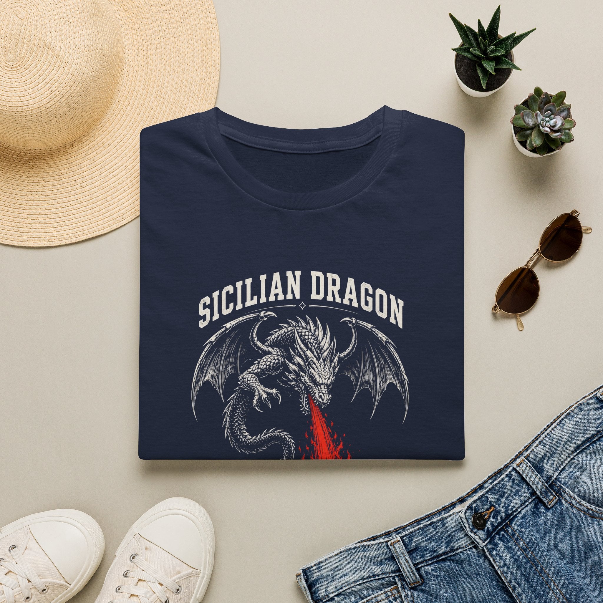 Sicilian Dragon T-Shirt — Vintage Fire-Breathing Dragon Tee